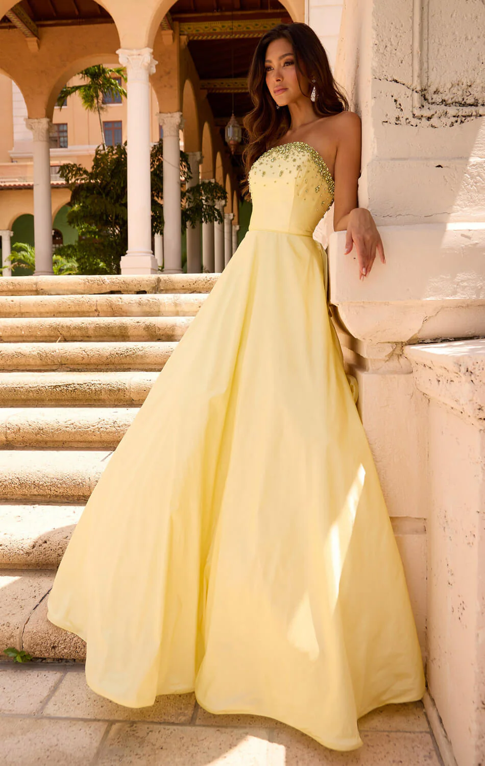 26417 - Ava Presley - Strapless Taffeta Ball Gown - Image 2
