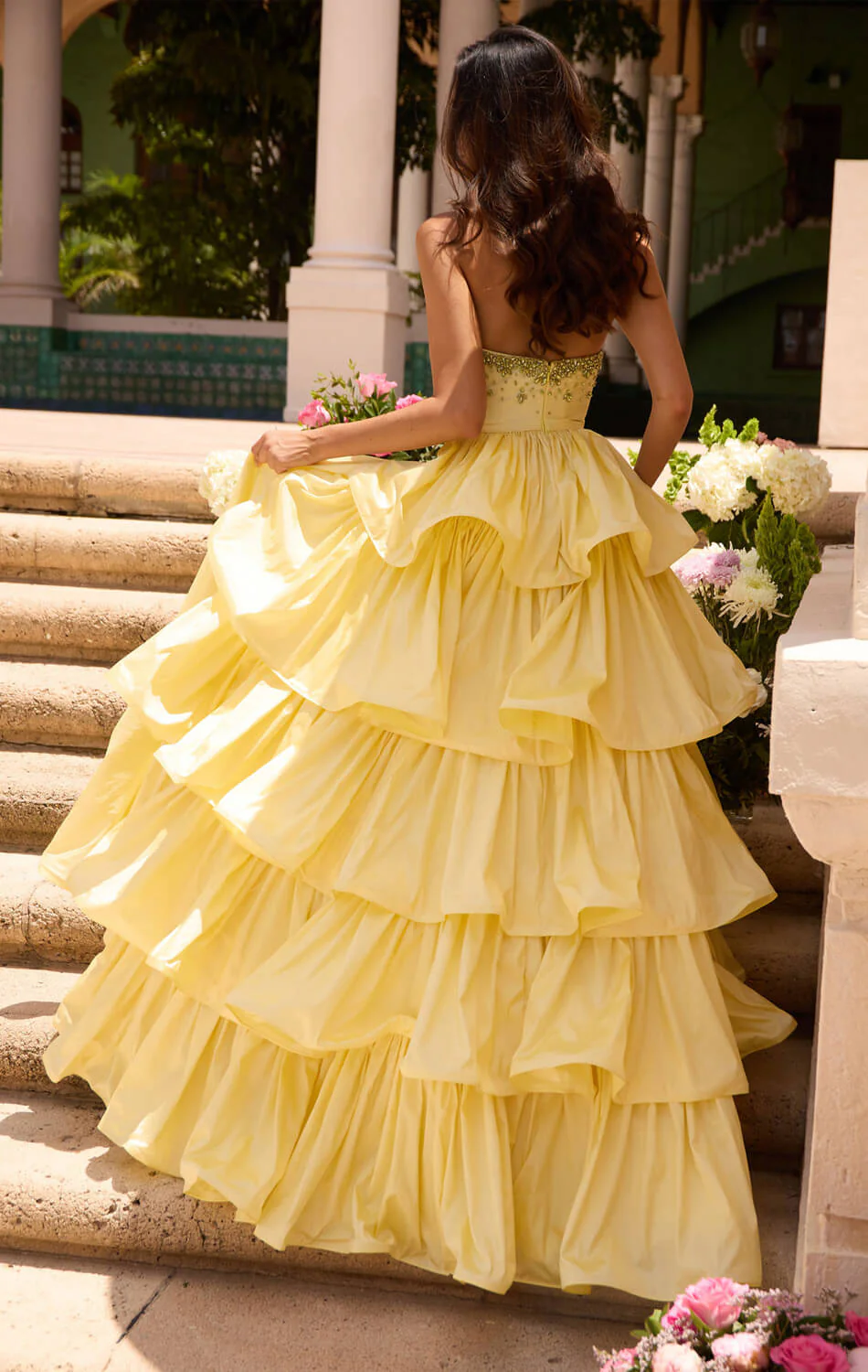 26417 - Ava Presley - Strapless Taffeta Ball Gown - Image 4