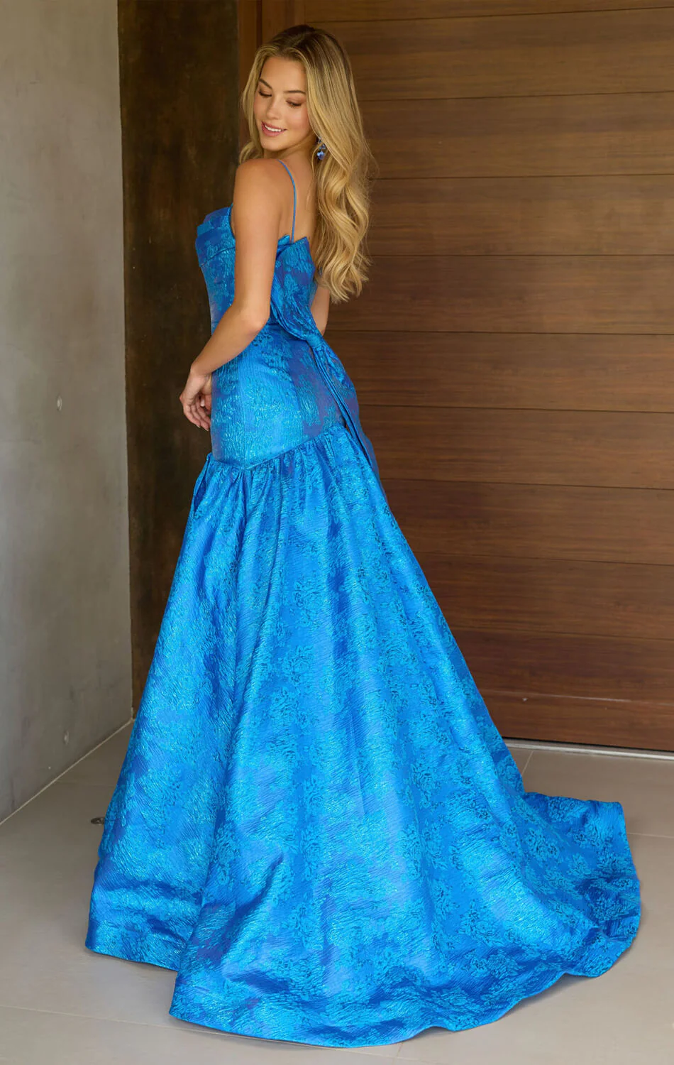 26419 - Ava Presley - Metallic Brocade Gown With Bow - Image 11
