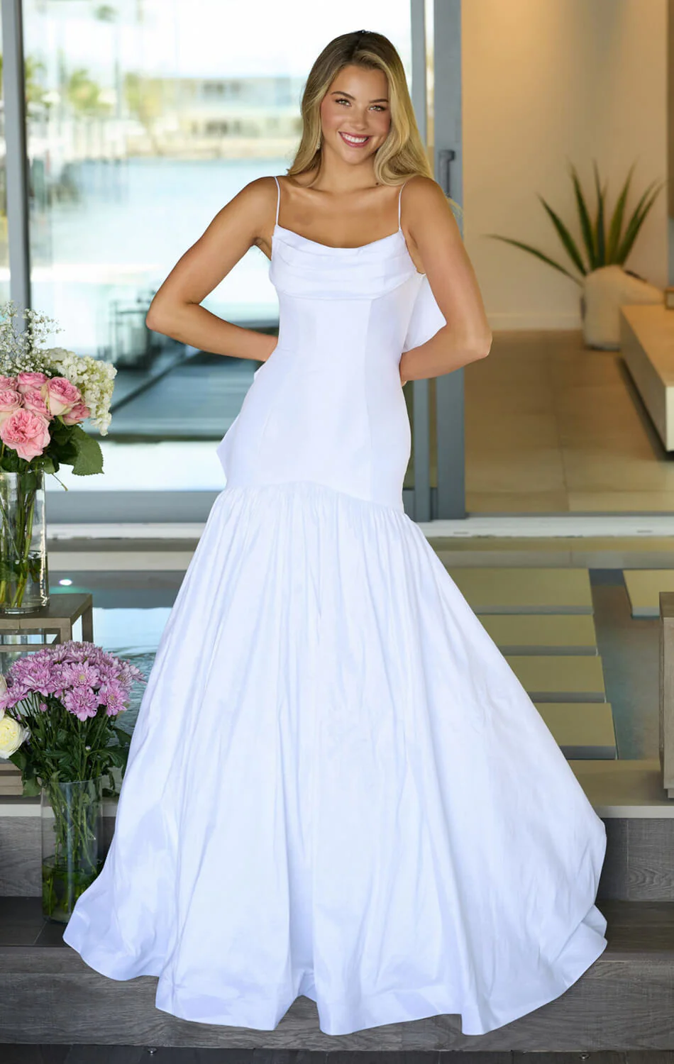 26422 - Ava Presley - Taffeta Mermaid Gown With Bow - Image 12
