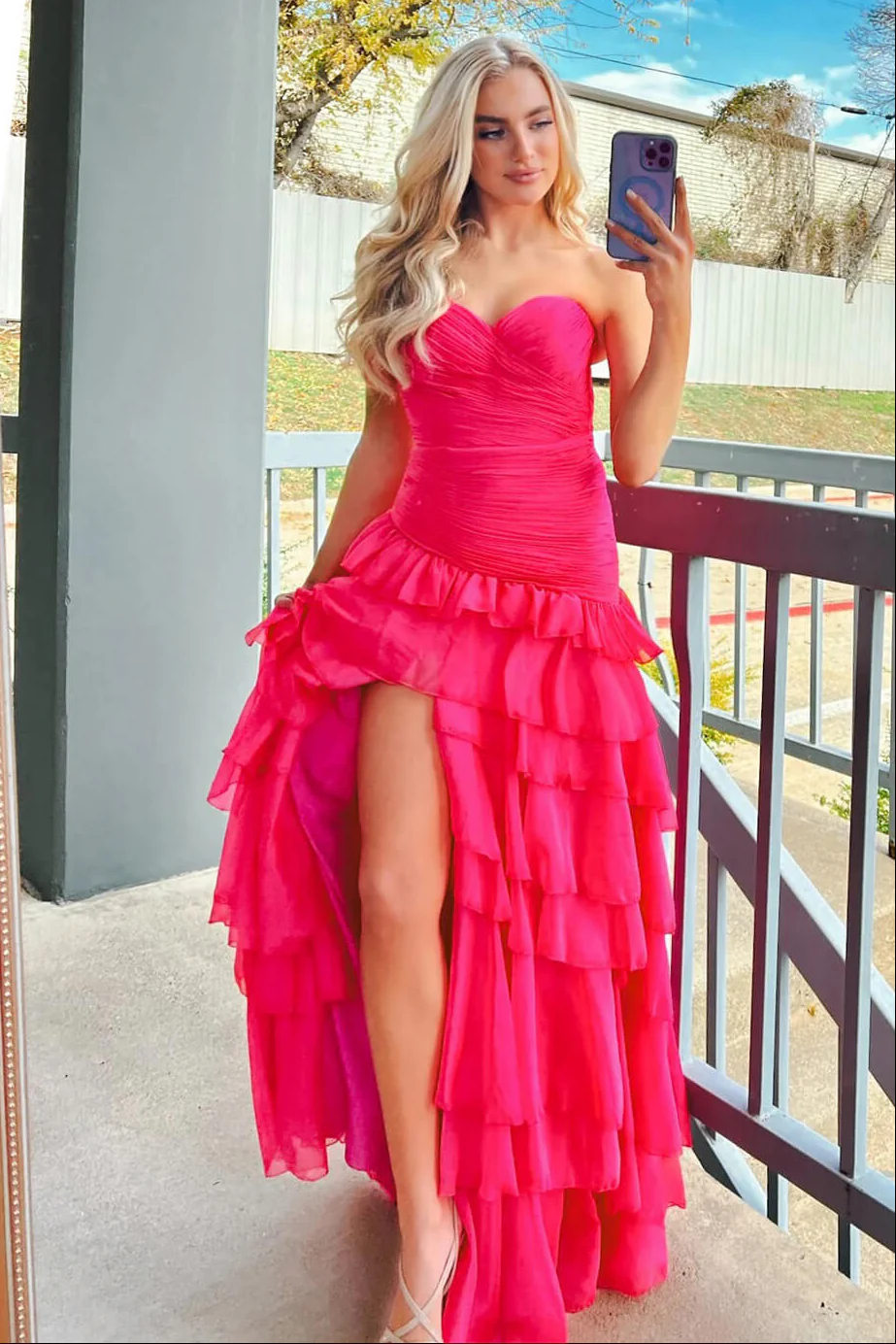40118 - Ava Presley - Tiered Ruffle Strapless Chiffon Dress - Image 21