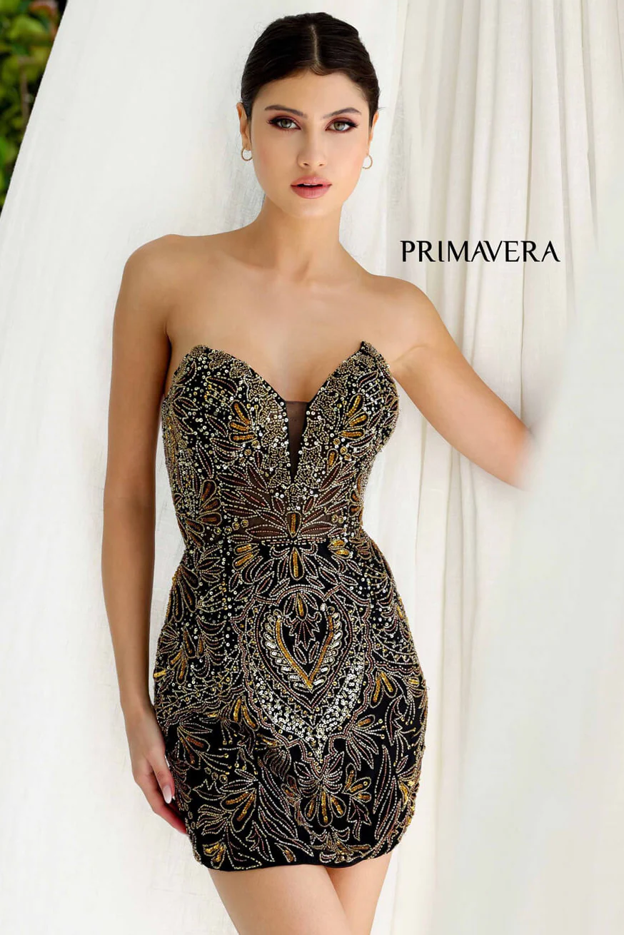 4226 - Primavera - Art Deco-Inspired Beaded Mini Dress - Image 3
