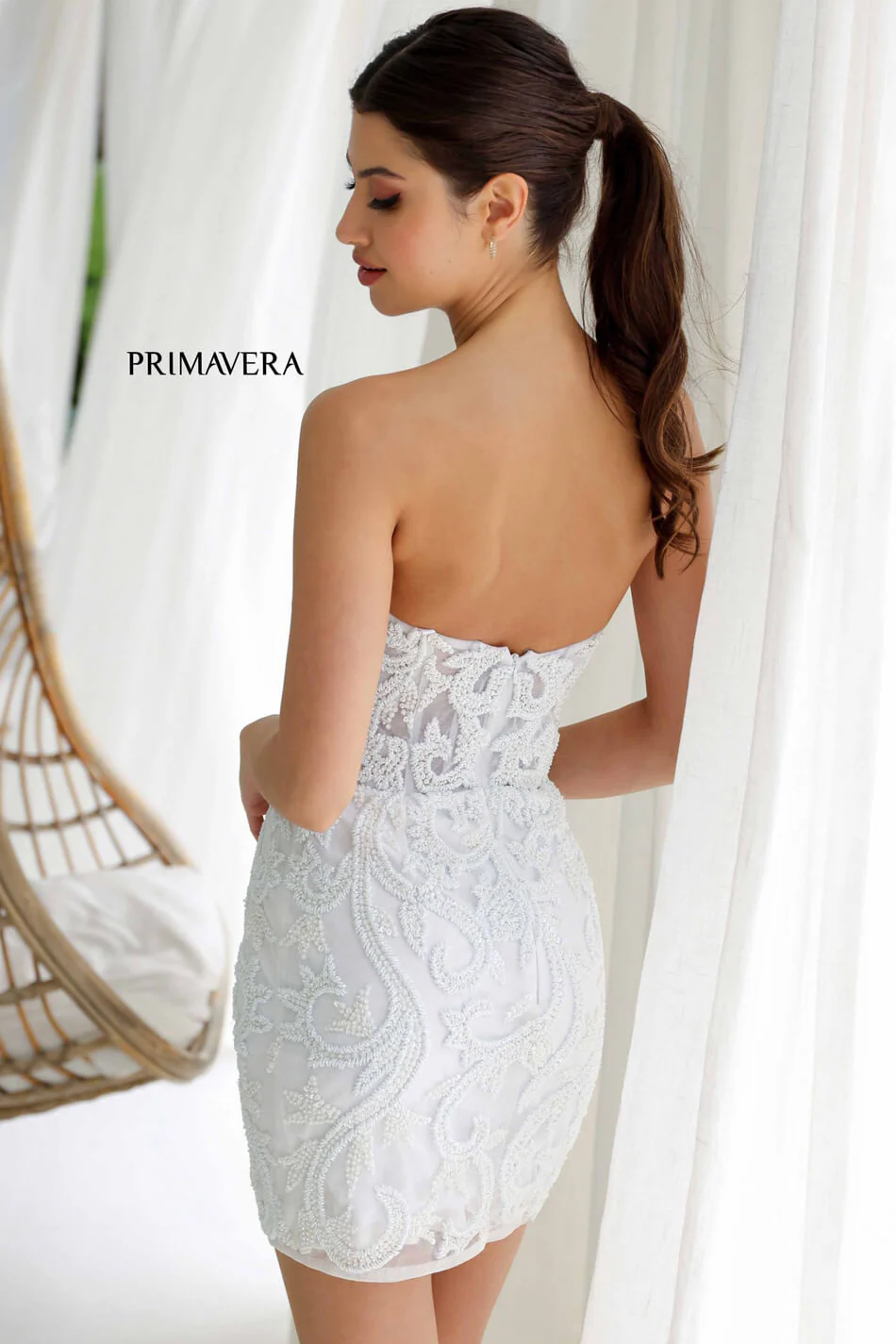 4227 - Primavera - Corset Beaded Mini Dress - Image 2