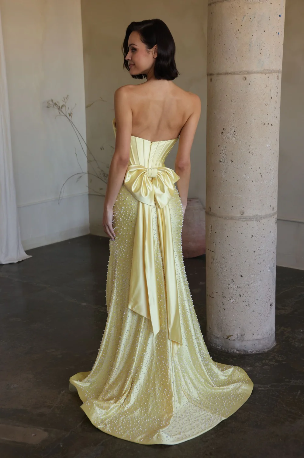 42513 - Ava Presley - Pearl Corset Dress with Bow - Image 2