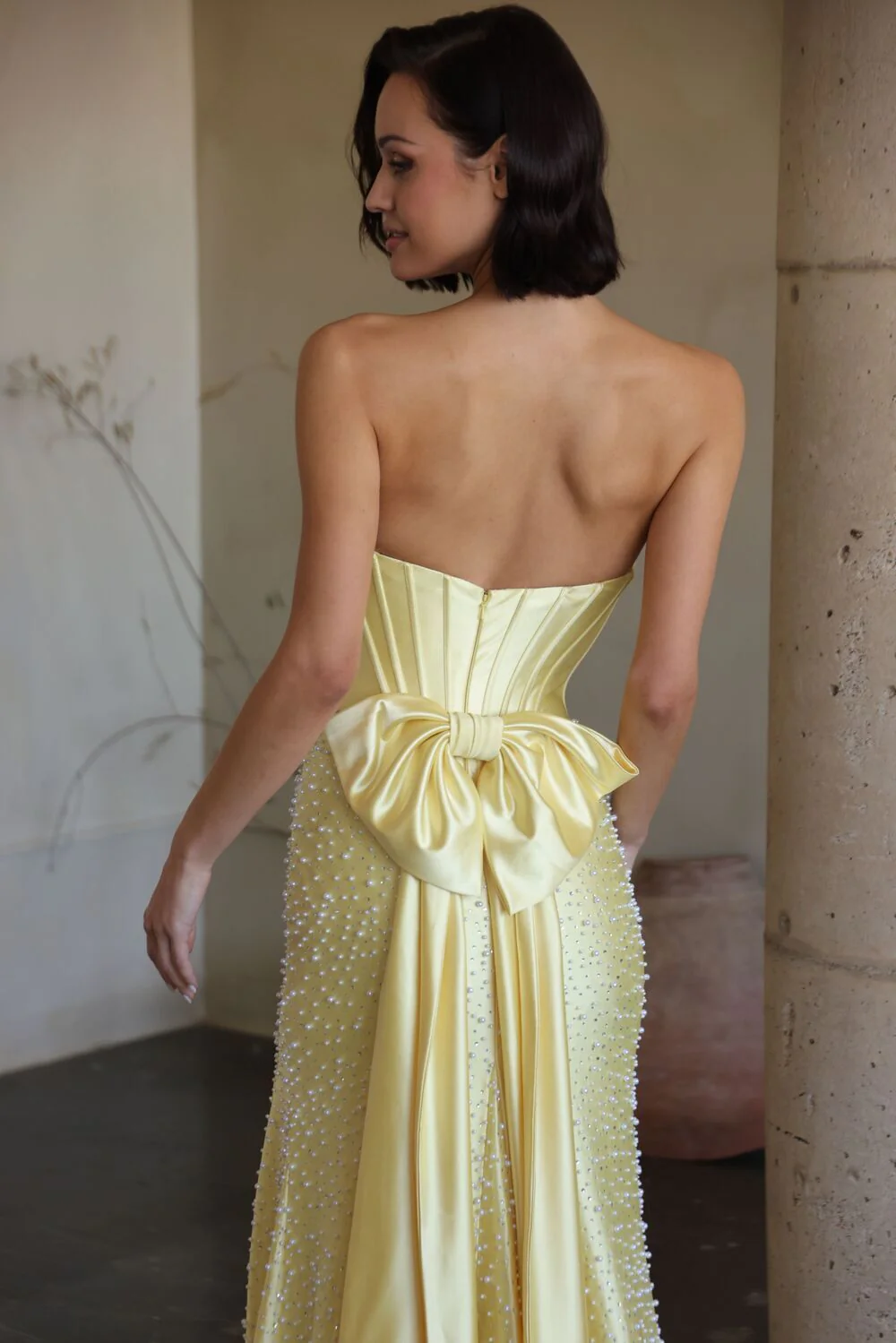 42513 - Ava Presley - Pearl Corset Dress with Bow - Image 6