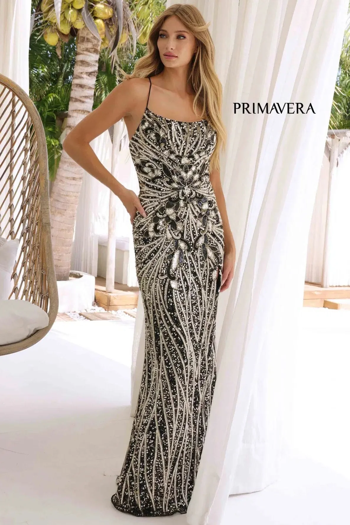 4319 - Primavera - Long Beaded Dress - Image 3
