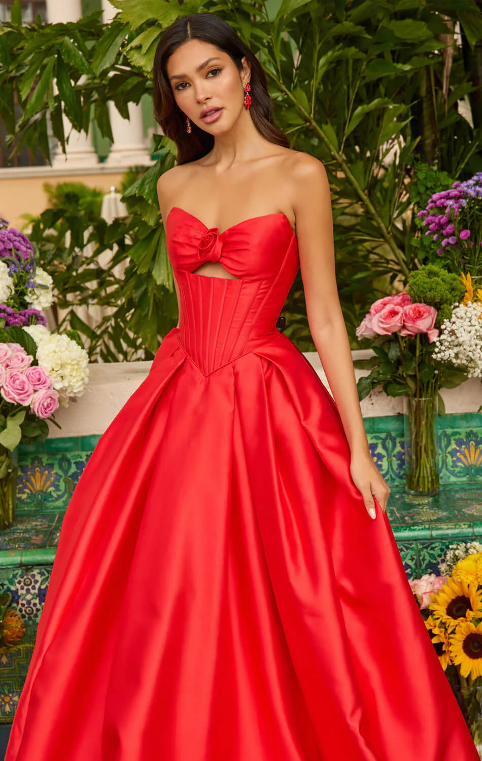 47223 - Ava Presley - Satin Ball Gown With Corset Bodice - Image 10