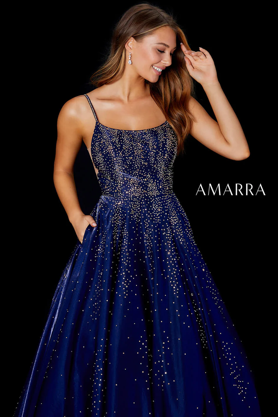 87292 - Amarra - Hot Stone Ball Gown With Scoop Neckline - Image 5