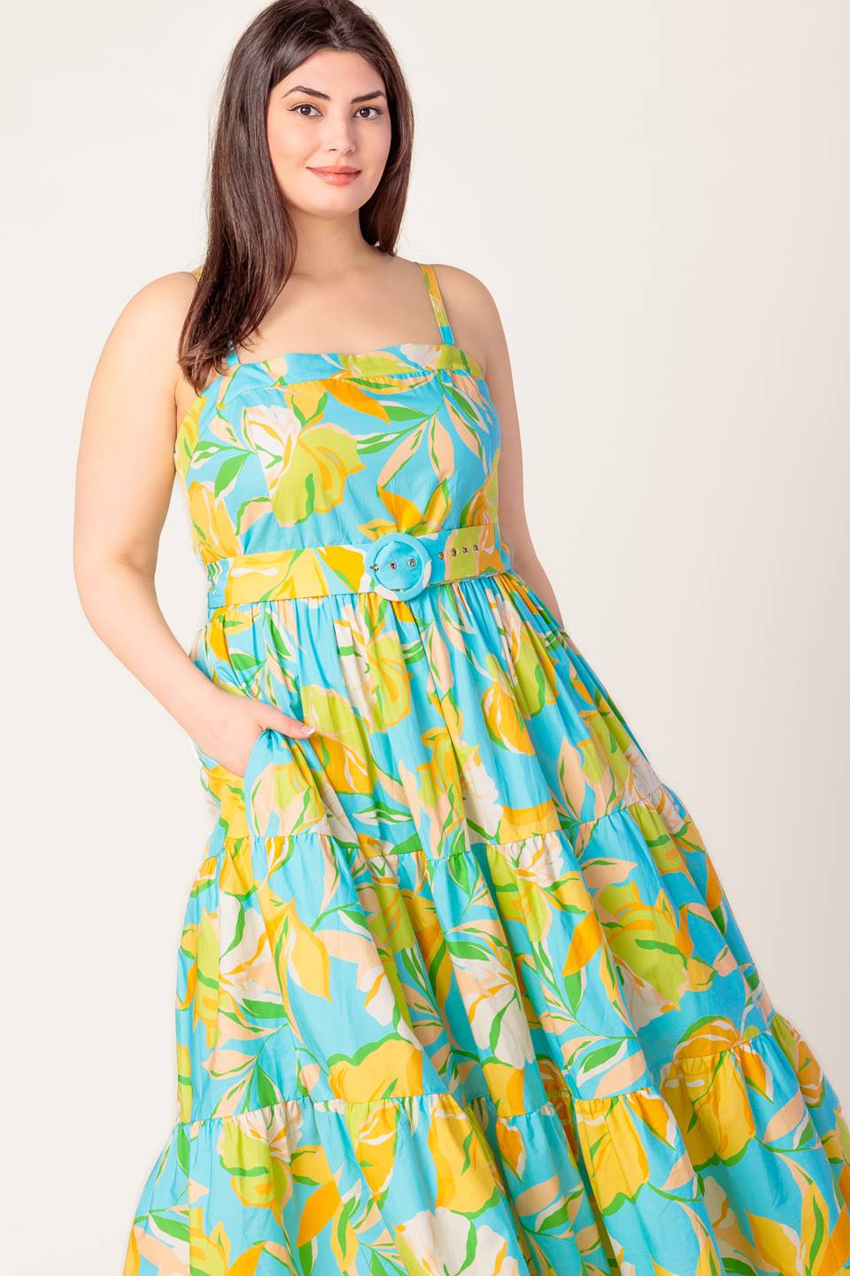 A PERFECT DAY MIDI DRESS - BLUE & YELLOW - Image 12