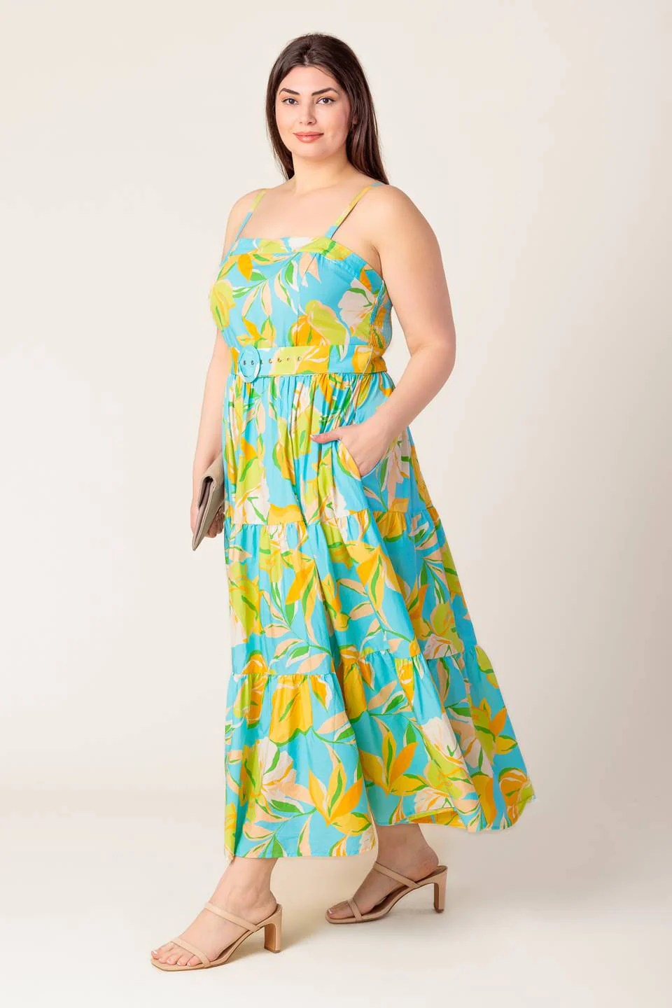 A PERFECT DAY MIDI DRESS - BLUE & YELLOW - Image 8