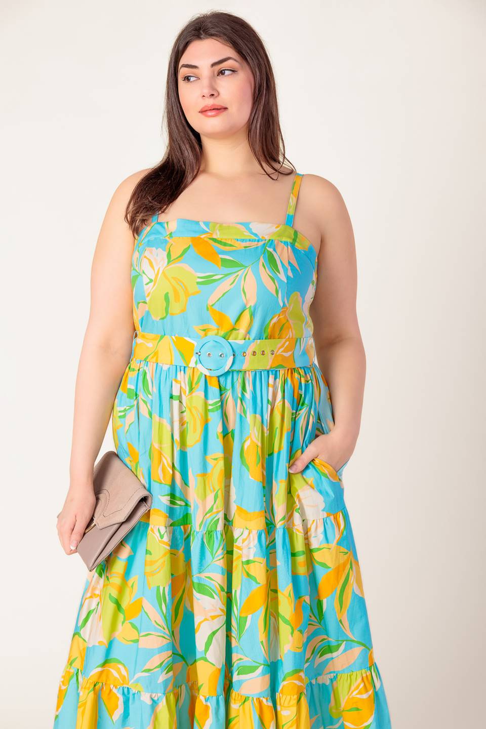 A PERFECT DAY MIDI DRESS - BLUE & YELLOW - Image 9