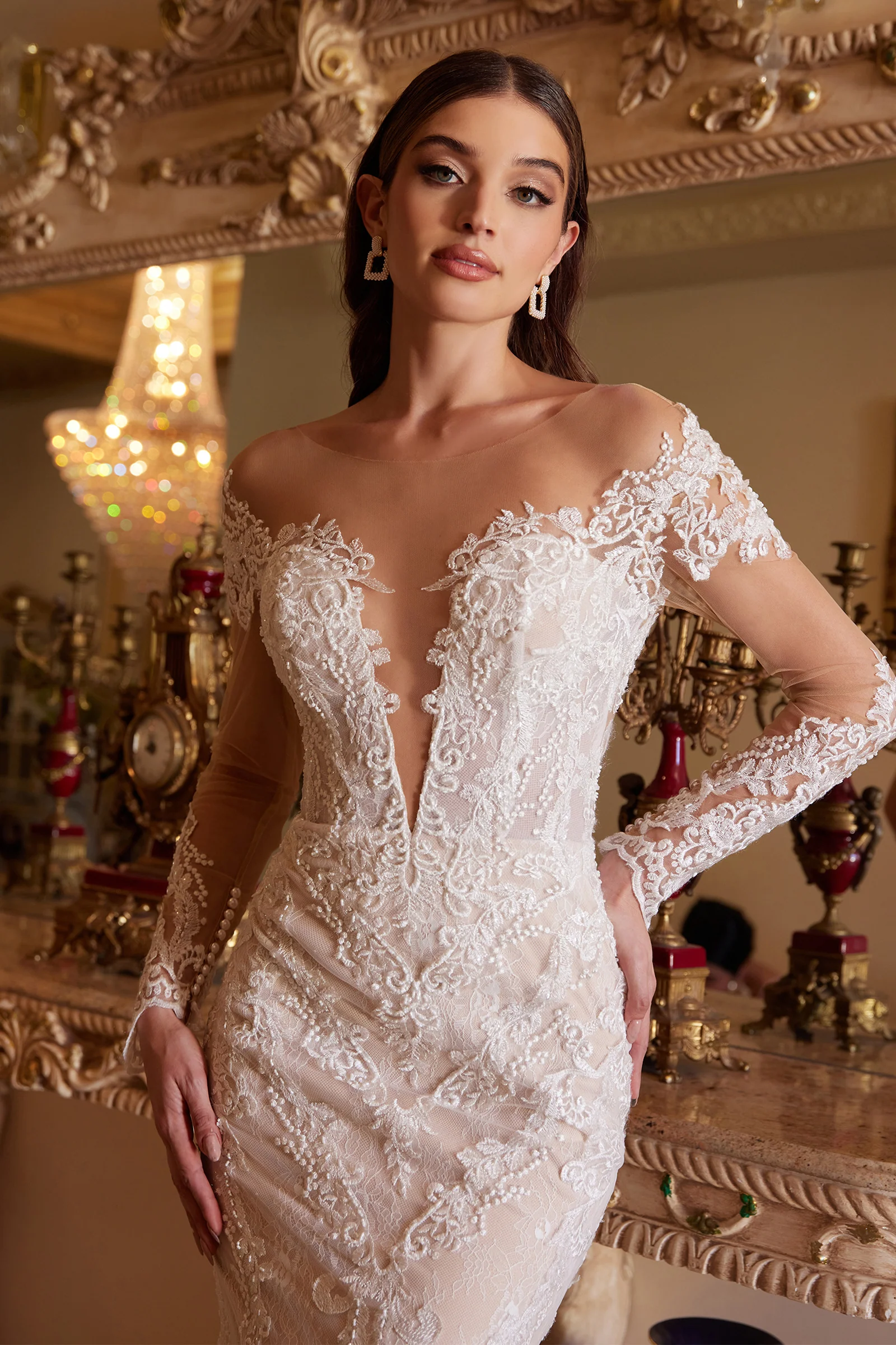 A1022 - BOHEMIAN LACE MERMAID GOWN - Andrea & Leo - Image 3