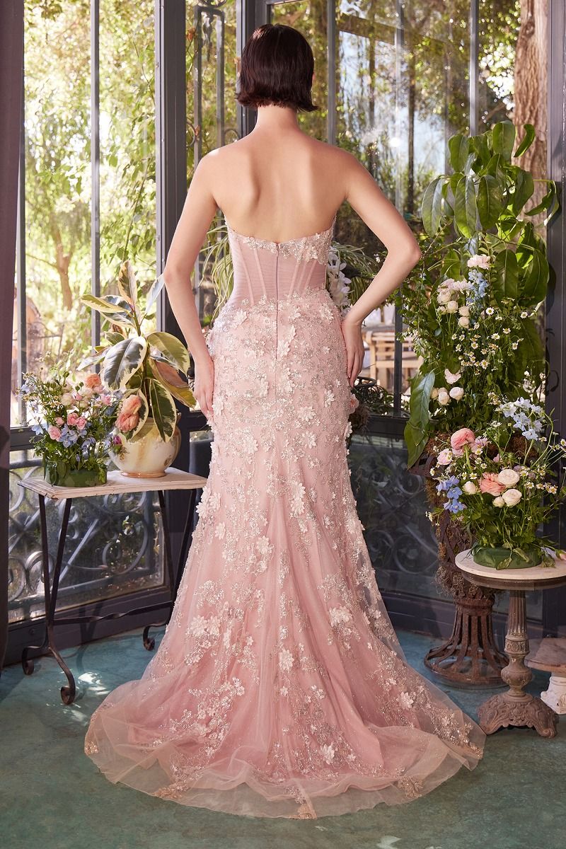 A1396 - SHEER PLEATED CORSET GOWN - Andrea & Leo - Image 5