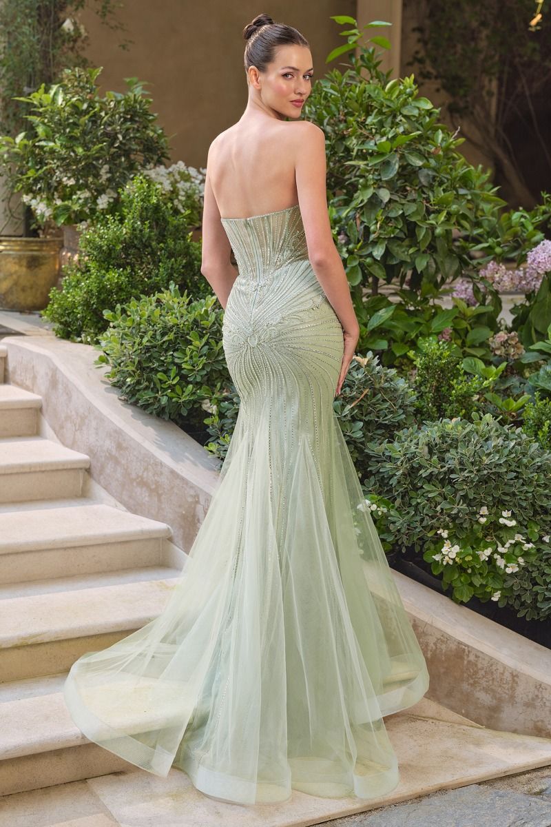 A1492 - Strapless Fitted Mermaid Gown - Andrea & Leo - Image 2