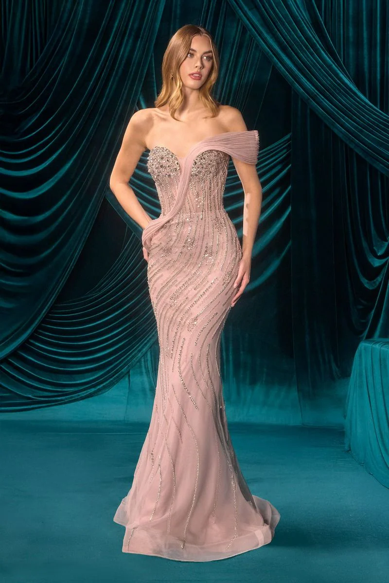 A1504 - Asymmetrical Fitted Dress - Andrea & Leo
