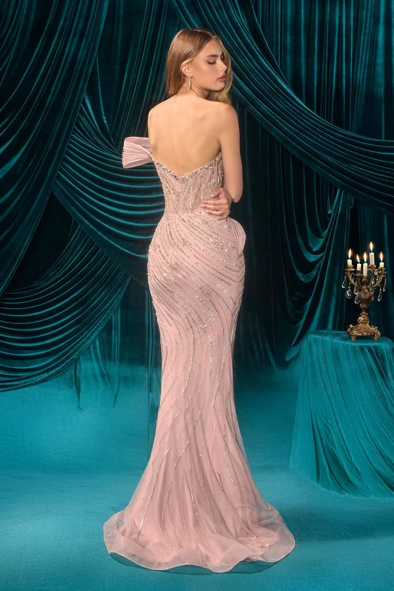 A1504 - Asymmetrical Fitted Dress - Andrea & Leo - Image 2