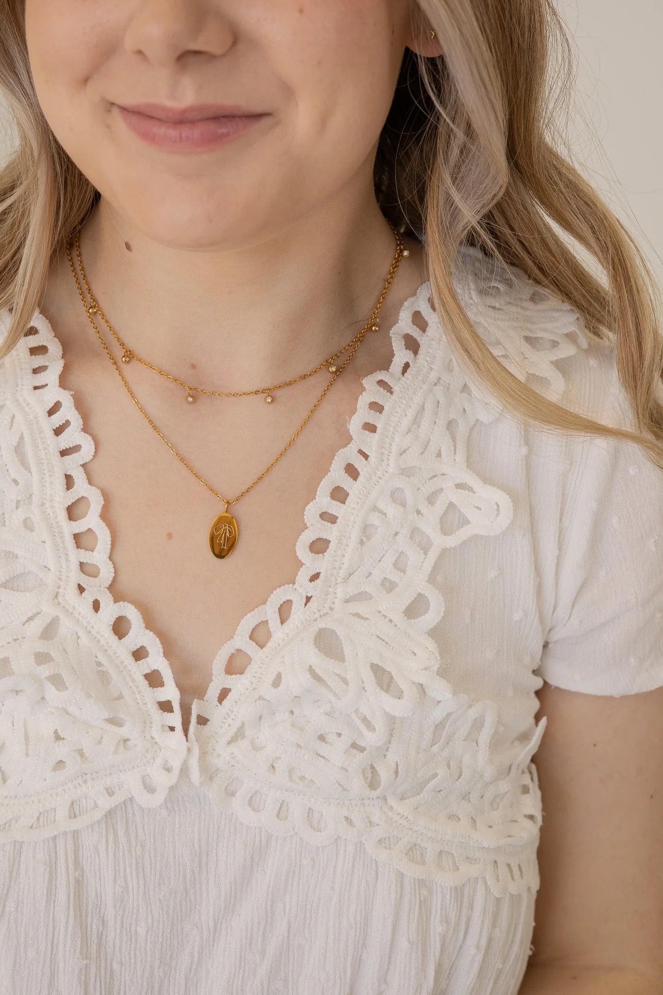 Adaline Crystal Charm Necklace - Image 8