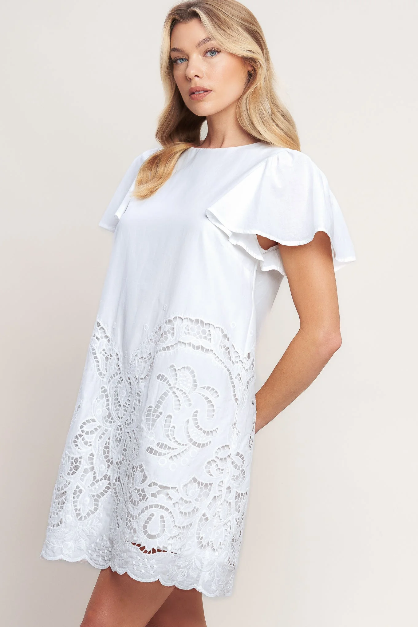 ALL THE RIGHT REASONS WHITE EYELET DRESS - Image 3