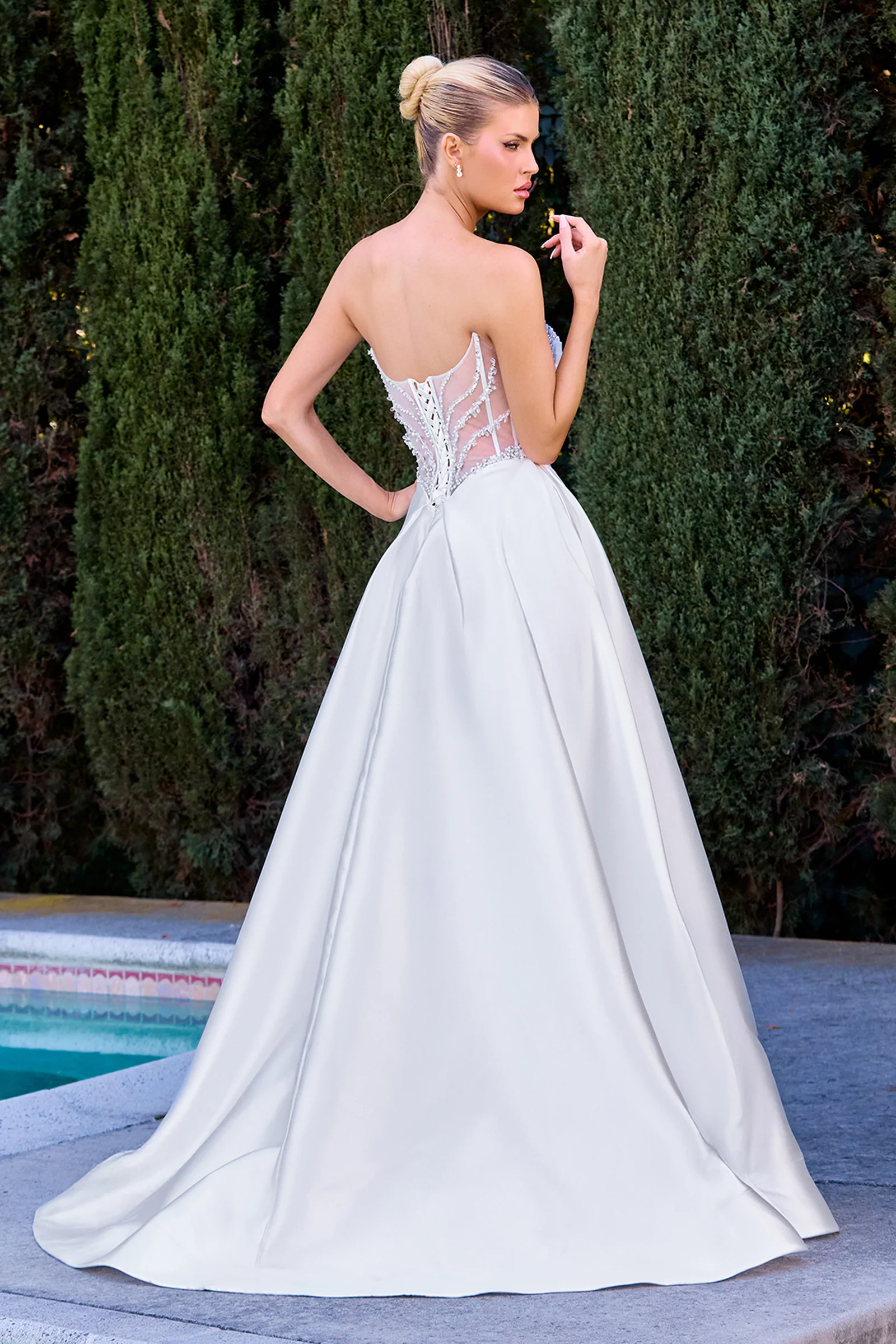 Annika Gown - A-line Corset Dress With Pockets - Off White - Image 3