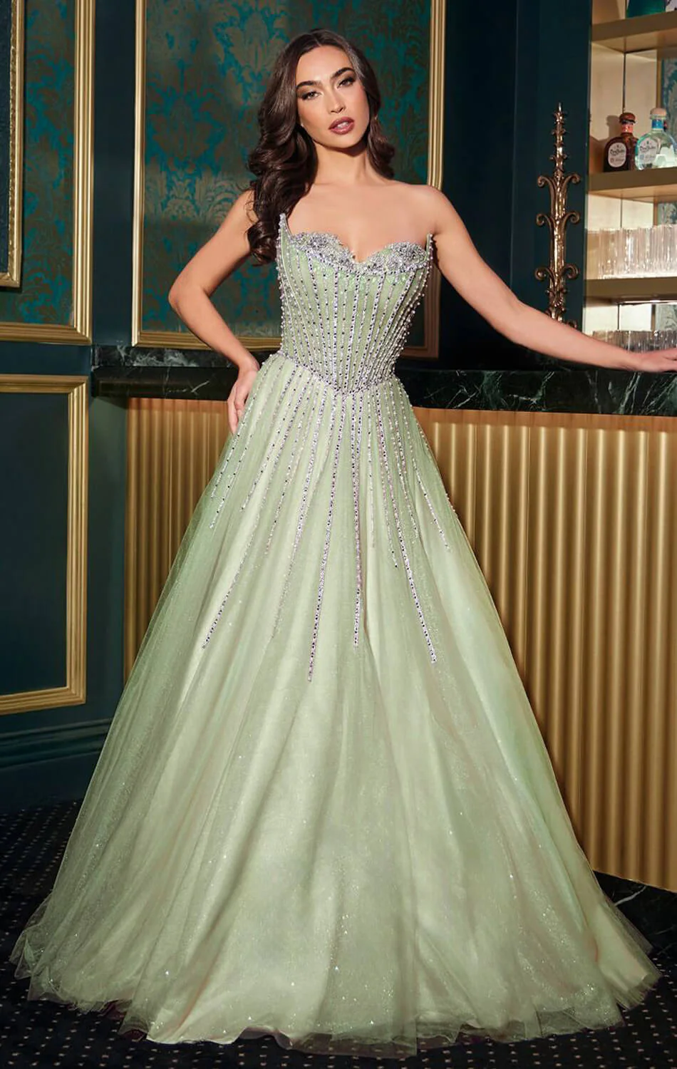 AUGUSTINE GOWN - STRAPLESS BEADED BALL GOWN - Image 3
