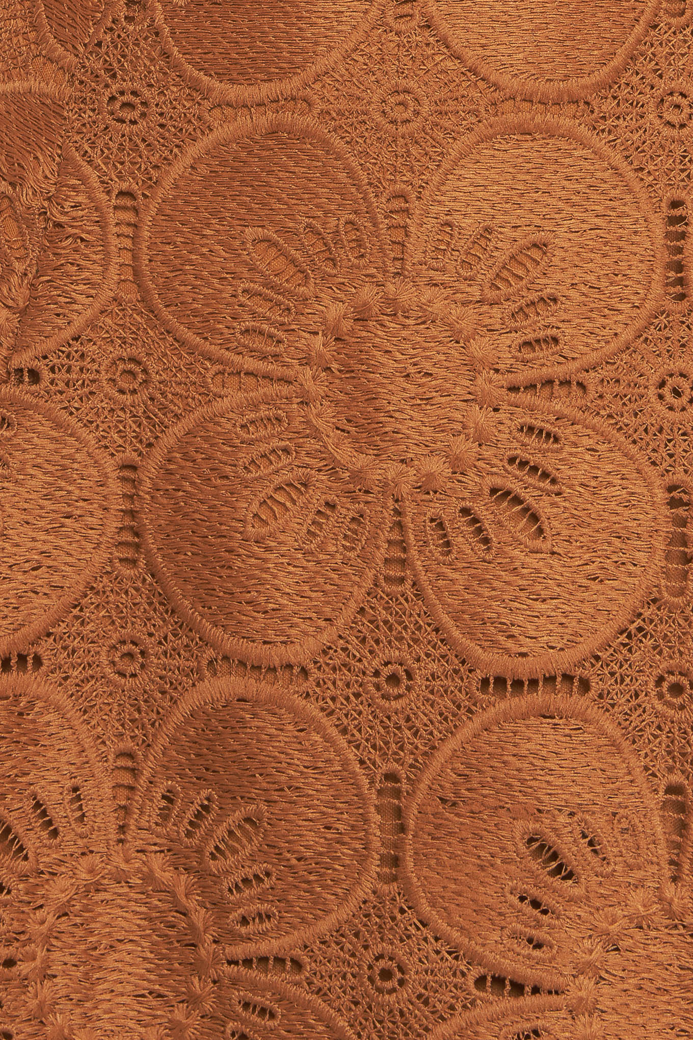 AUTUMN BLOOM LACE MINI DRESS - BROWN - Image 7