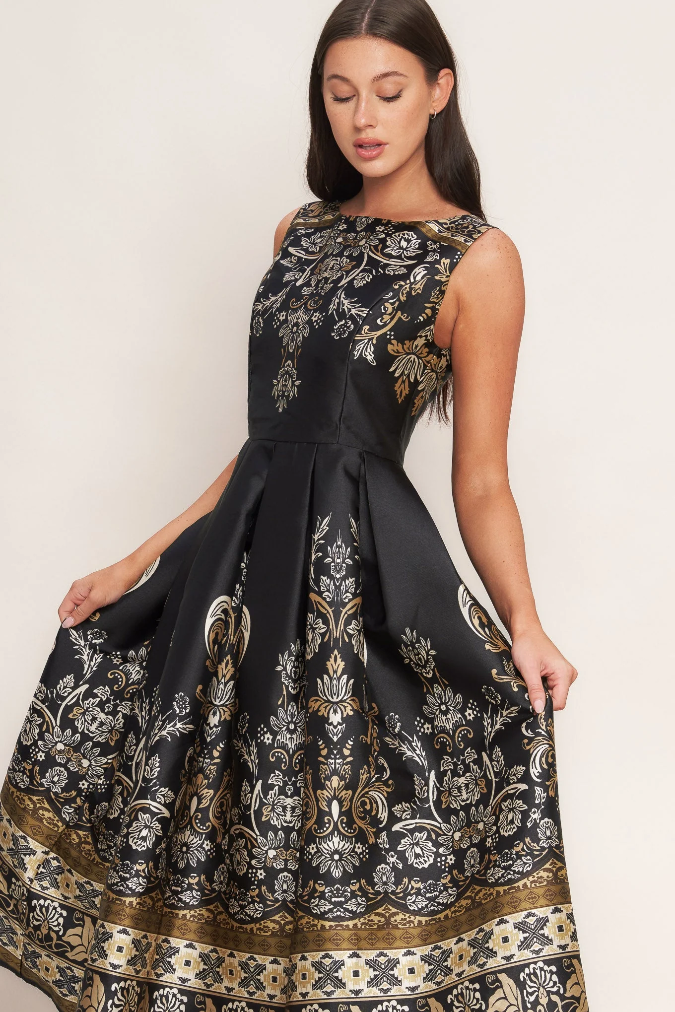 BAROQUE SPELL BLACK MIDI DRESS - Image 4