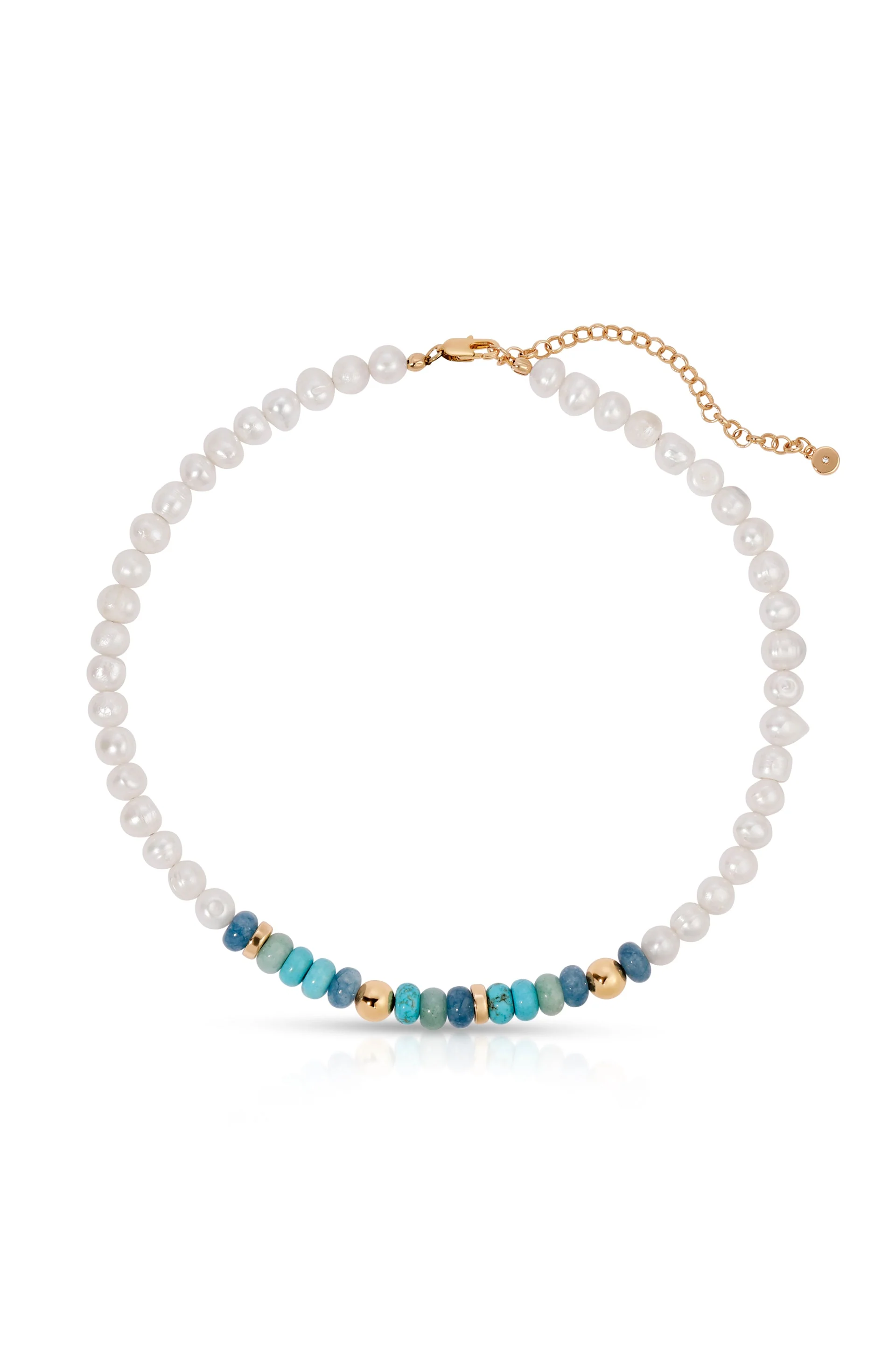 Beach Day Pearl and Gemstone Necklace - Image 3