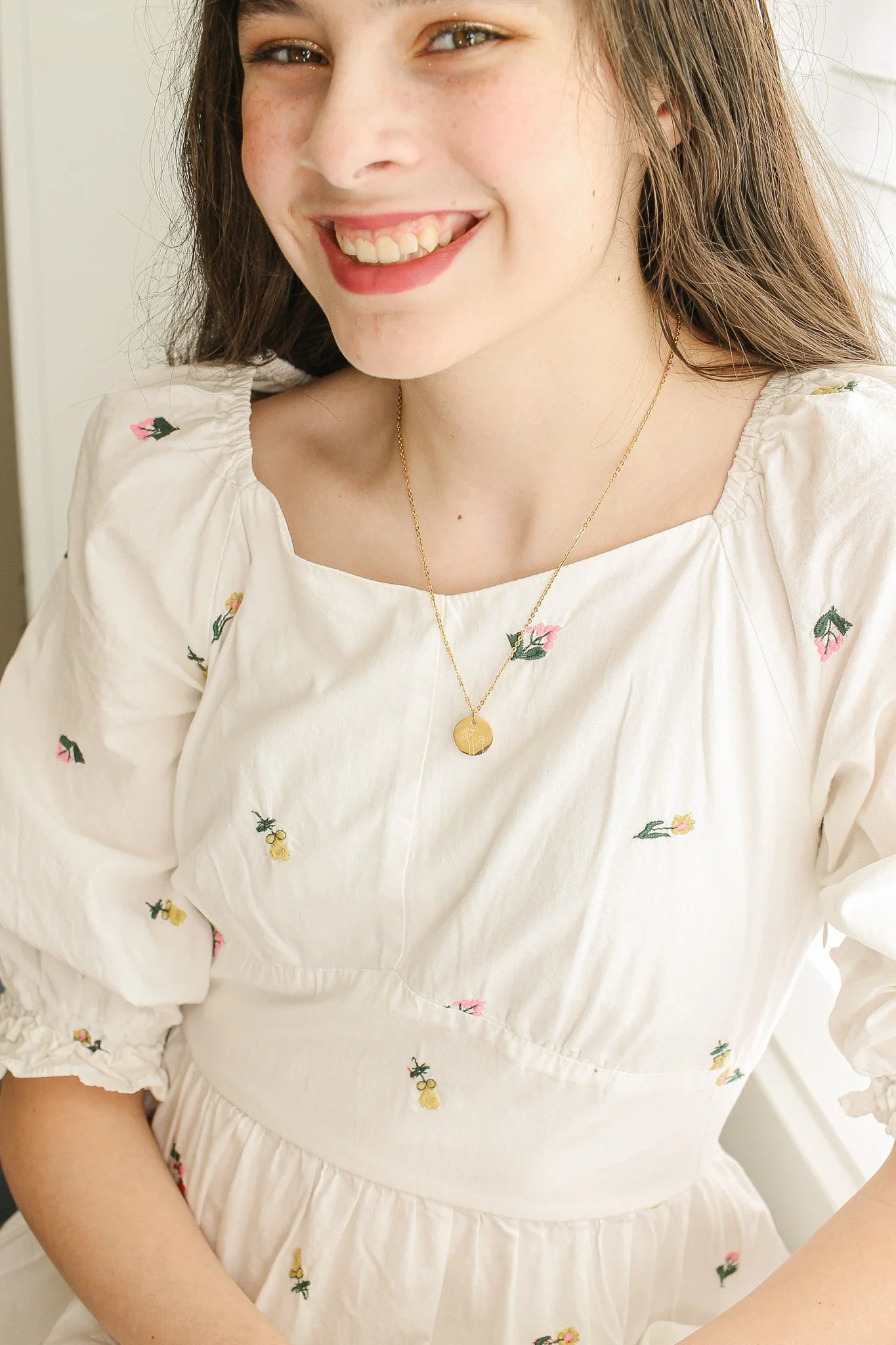 Birth Flower Necklace in Gold - Image 10