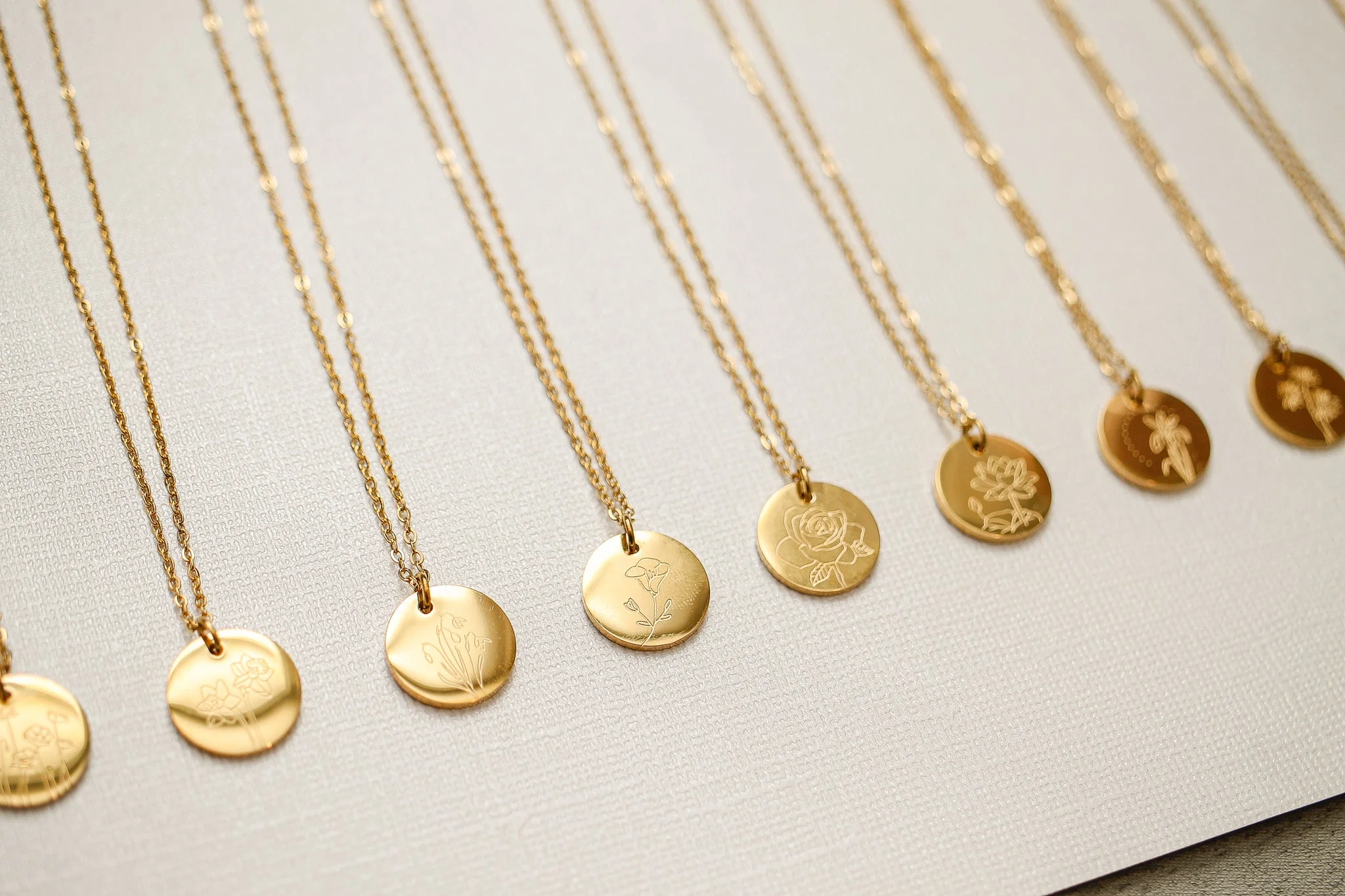 Birth Flower Necklace in Gold - Image 21