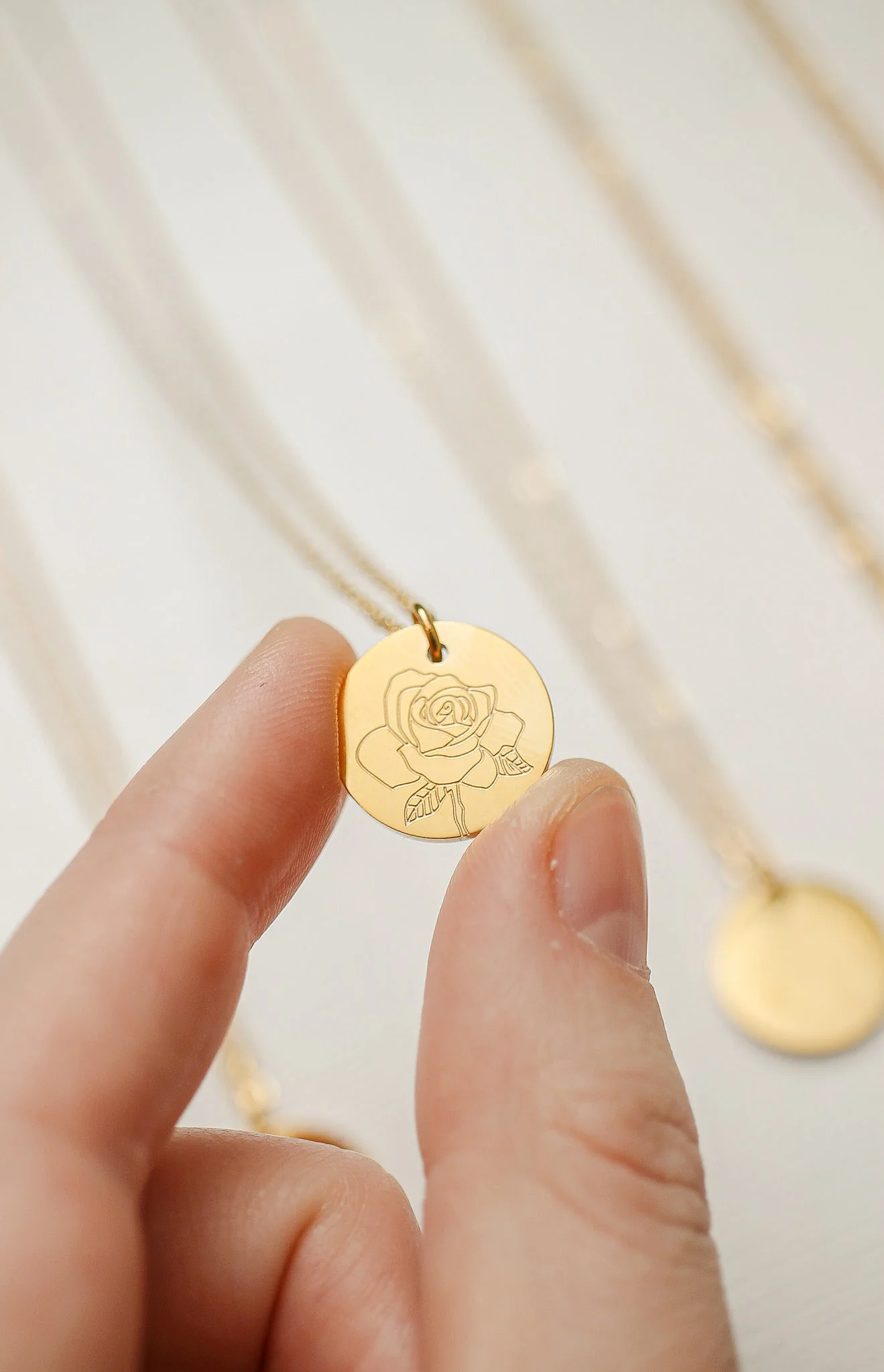 Birth Flower Necklace in Gold - Image 6