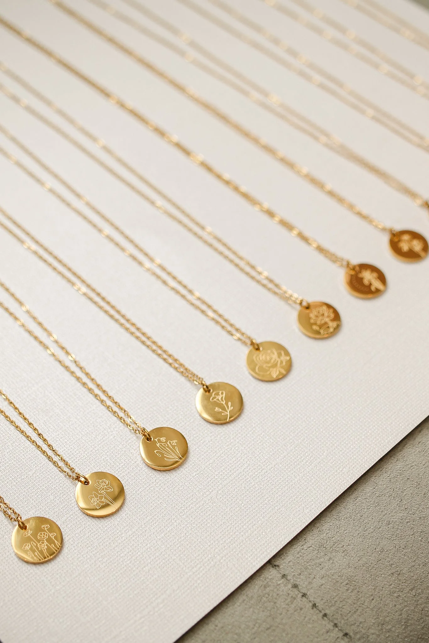 Birth Flower Necklace in Gold - Image 9