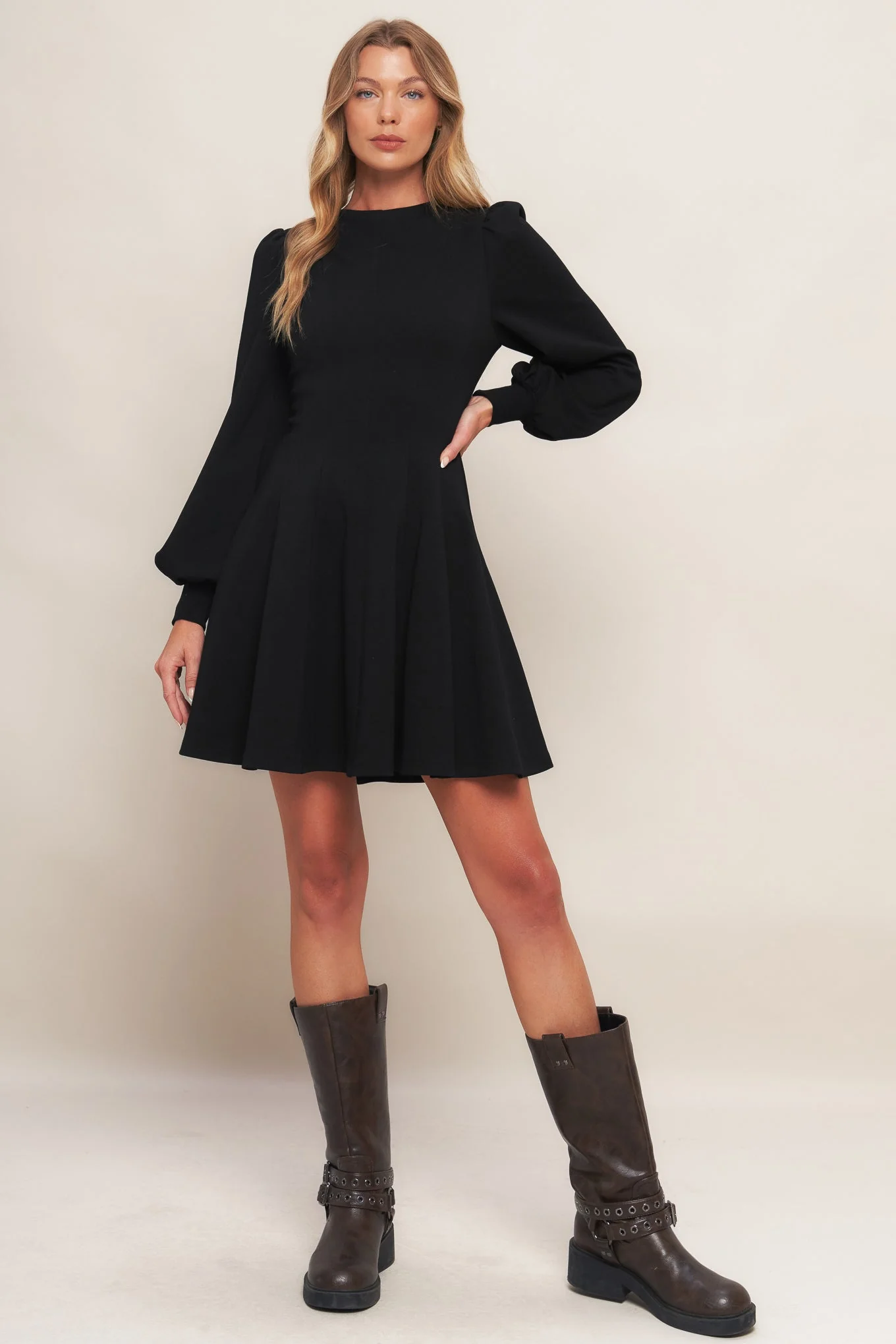 BLACK SWAN HEAVY KNIT MINI DRESS - FINAL SALE - Image 4