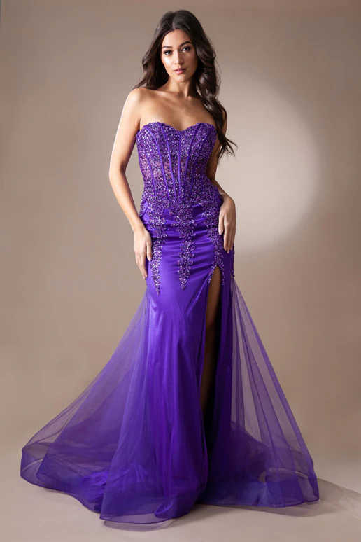 Blakely Gown - Strapless Embellished Corset Tulle Dress - Image 7