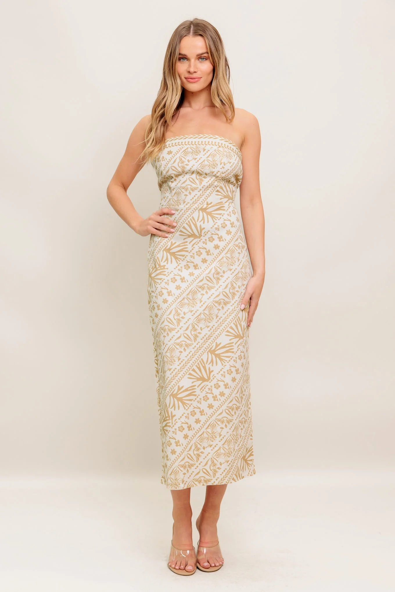 BOHO H-LINE STRAPLESS MIDI DRESS - Image 4