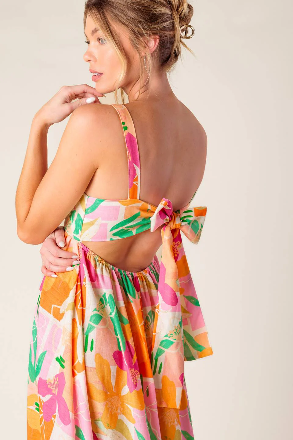 BON VOYAGE MAXI DRESS - PINK & ORANGE - Image 2