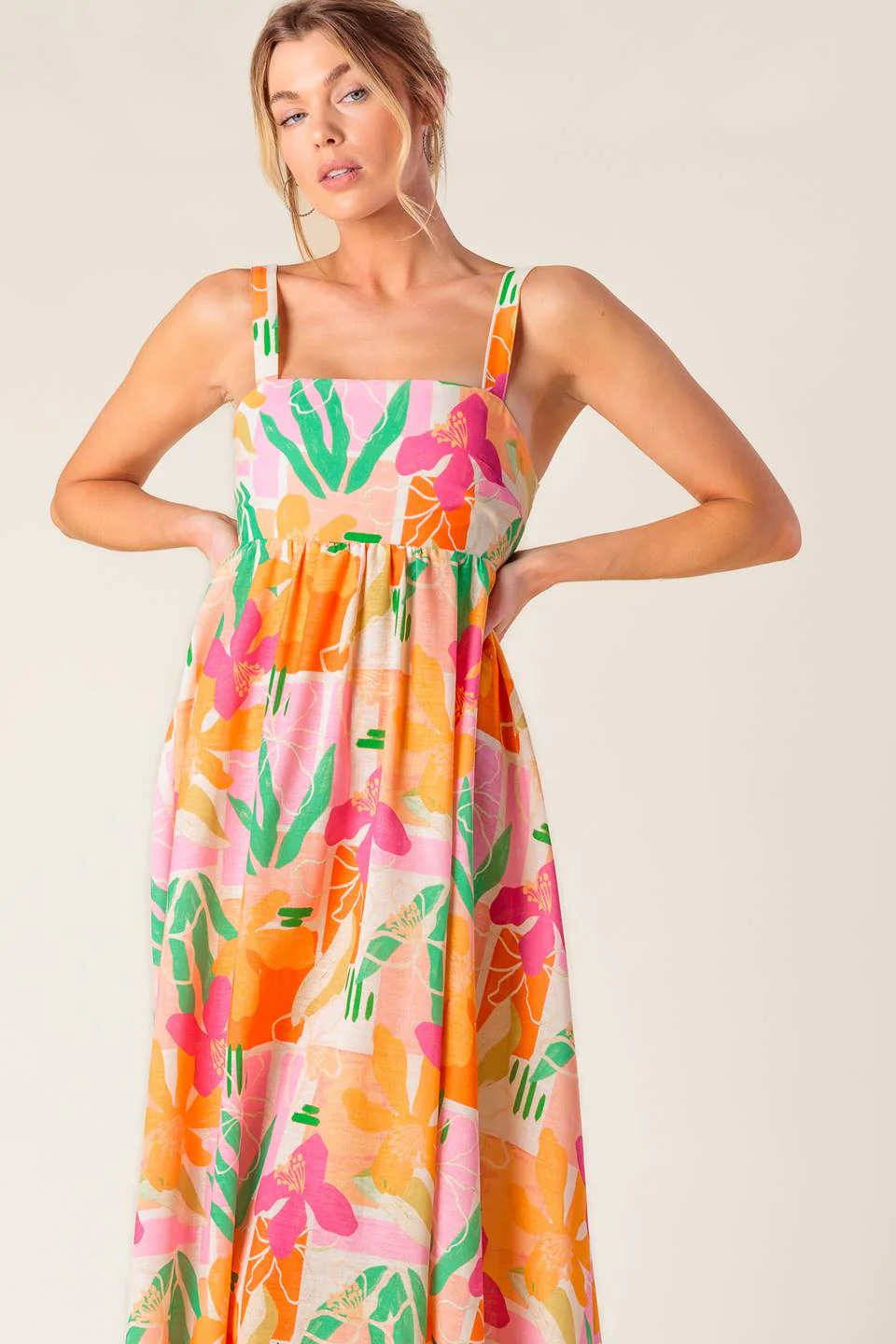 BON VOYAGE MAXI DRESS - PINK & ORANGE - Image 6