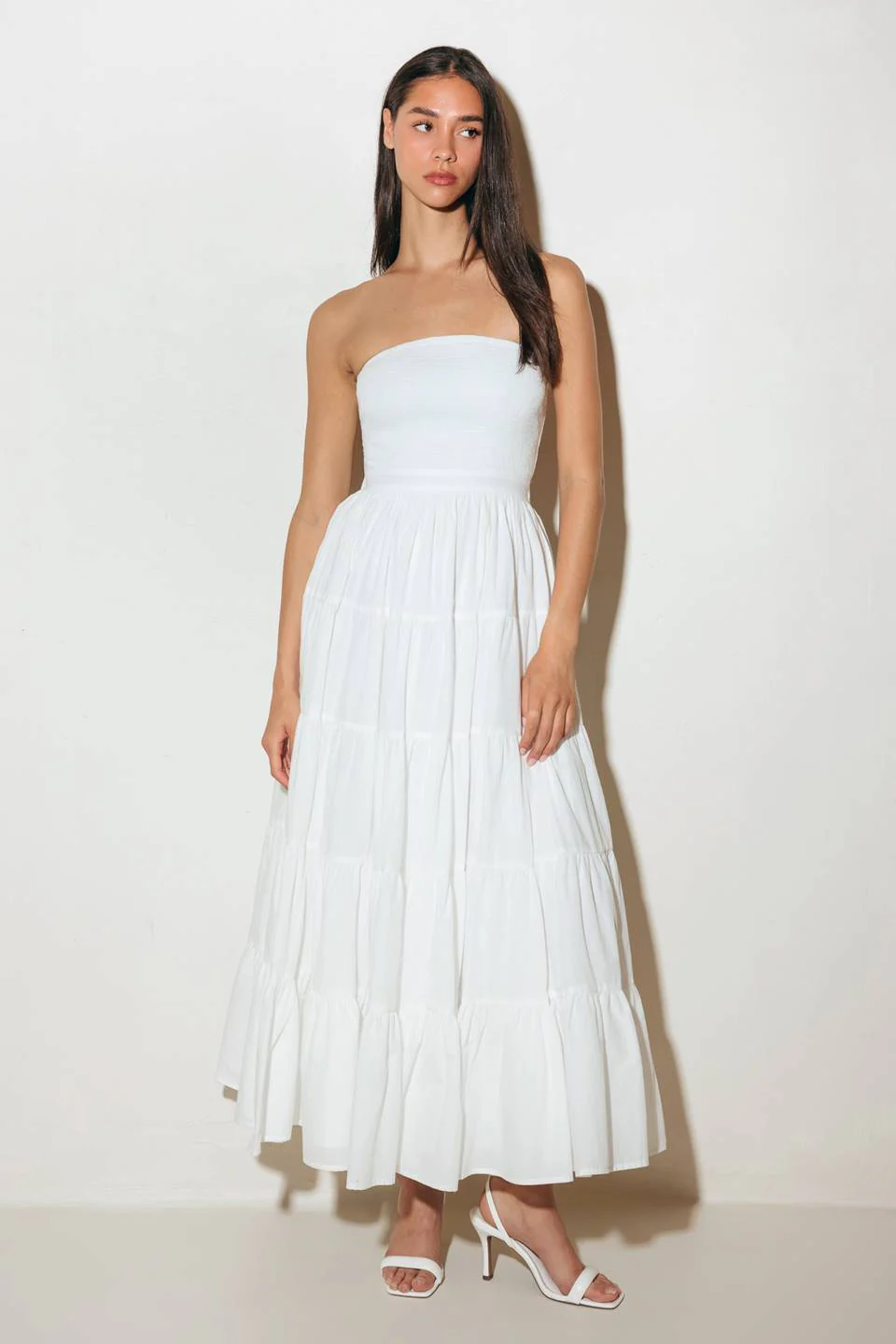 BREEZE OPEN BACK MIDI DRESS - WHITE - Image 6