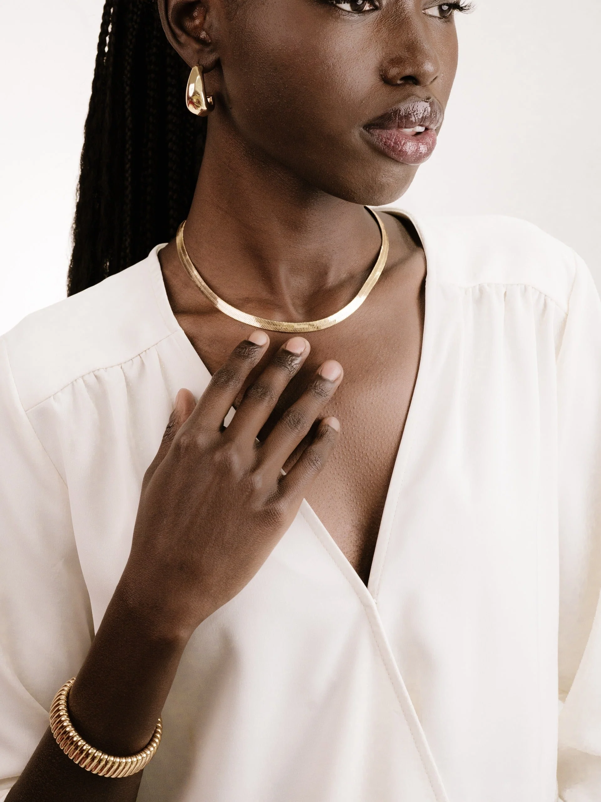 Brooklyn Flat Herringbone Chain Necklace - Image 5