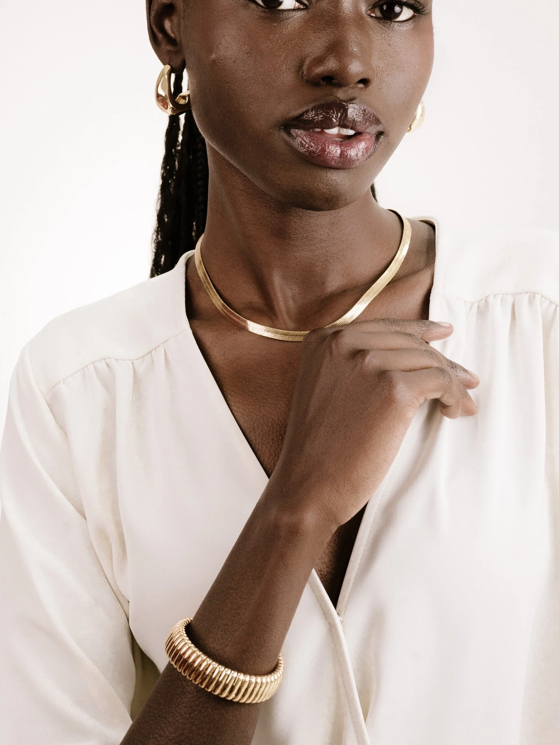 Brooklyn Flat Herringbone Chain Necklace - Image 6