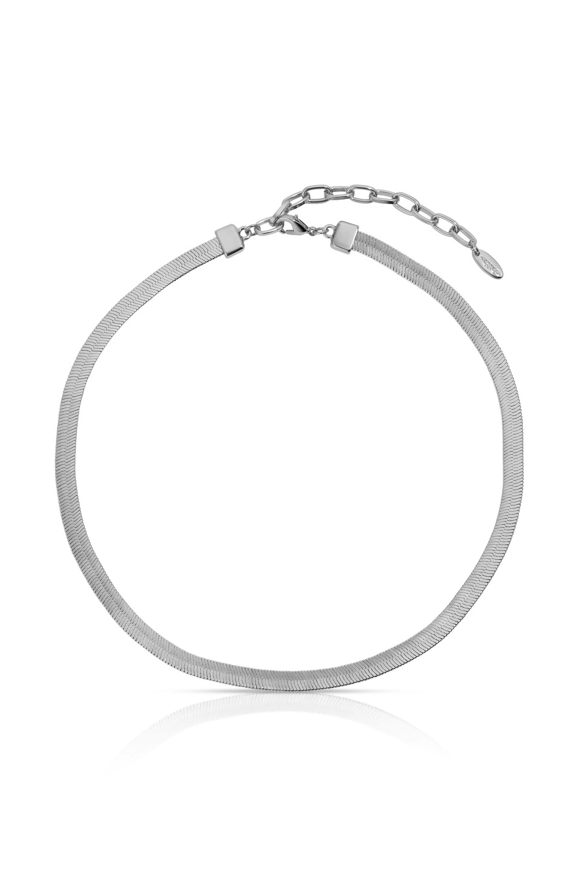 Brooklyn Flat Herringbone Chain Necklace - Image 8