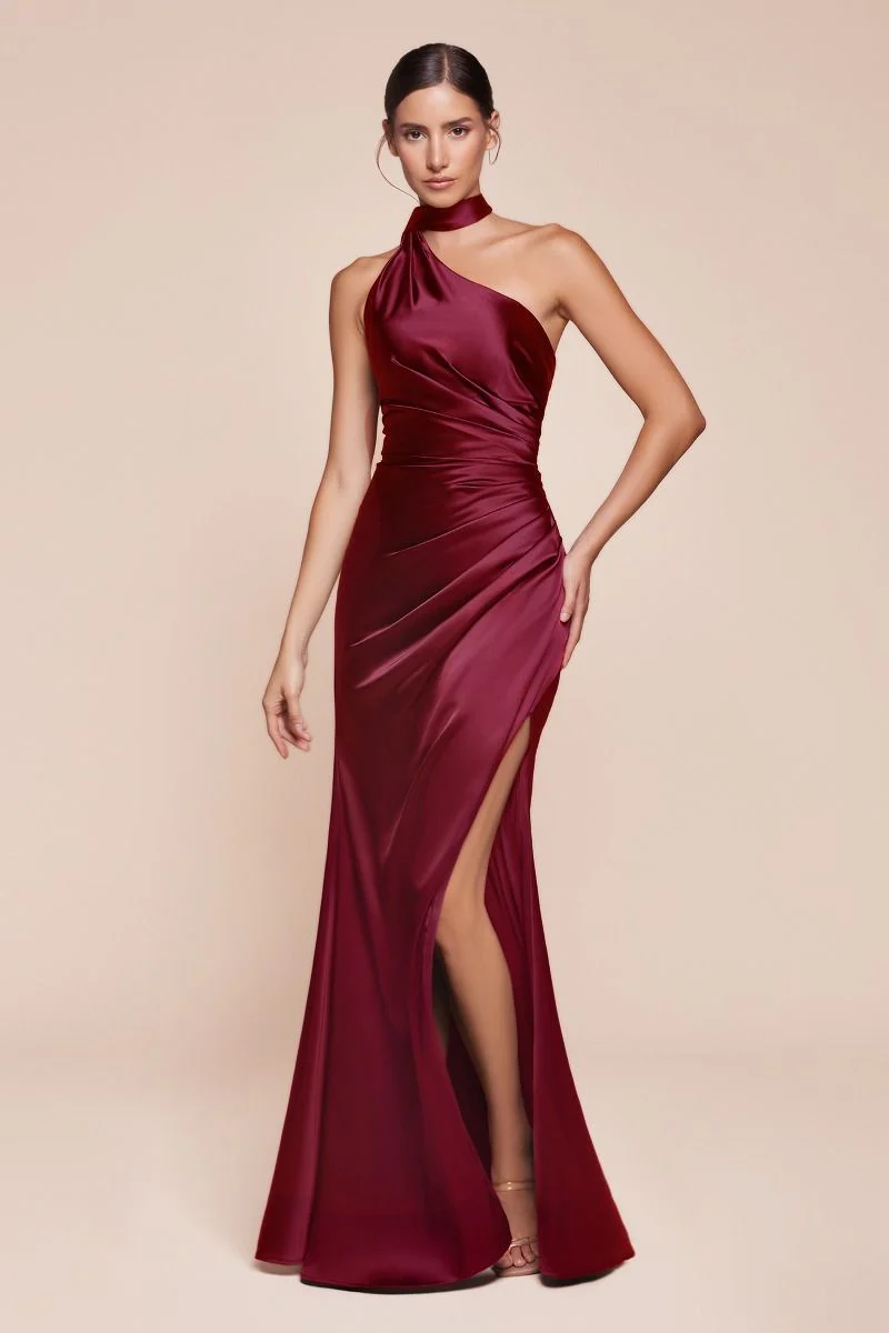 BRYCE GOWN - ONE SHOULDER LUXE SATIN DRESS - Image 5