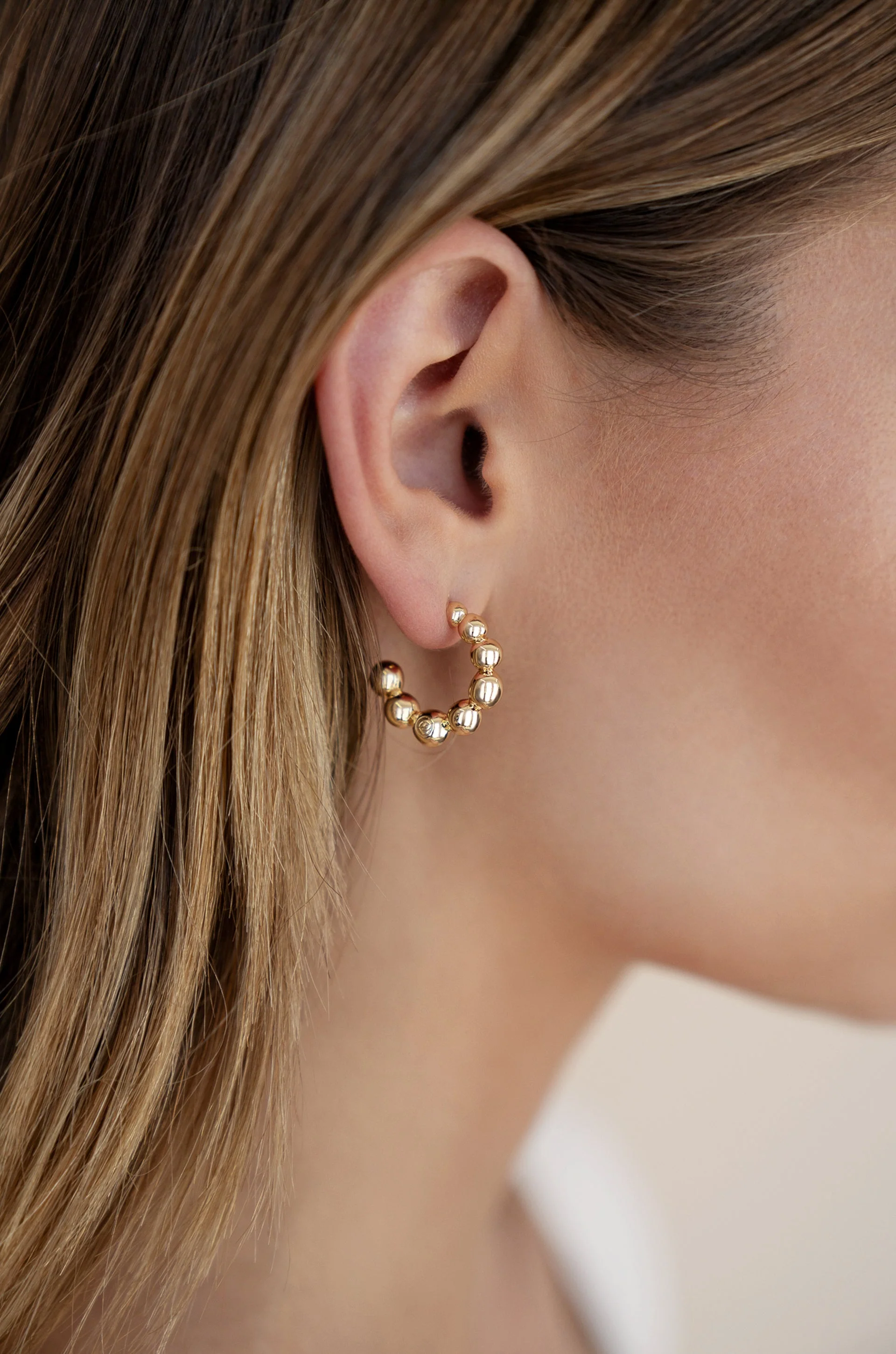 Bubble Huggie Hoop Earrings