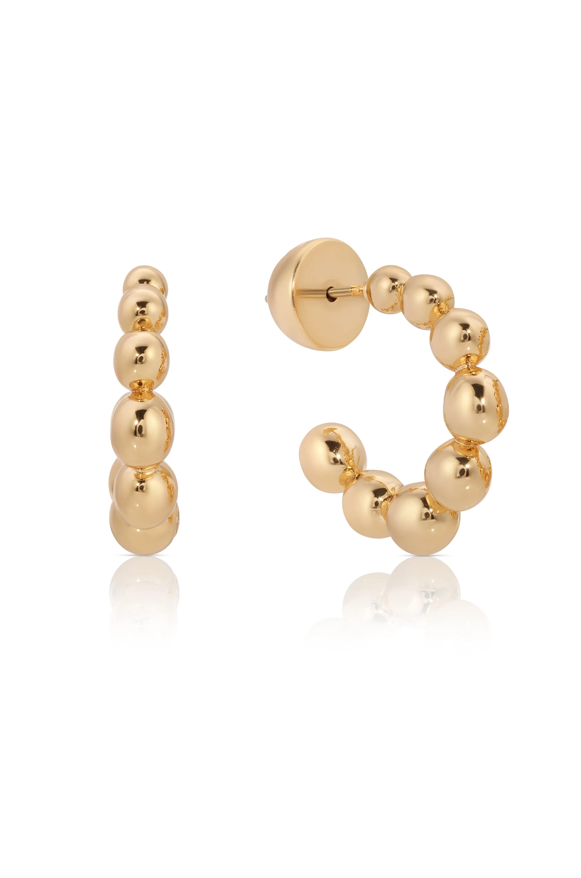 Bubble Huggie Hoop Earrings - Image 2