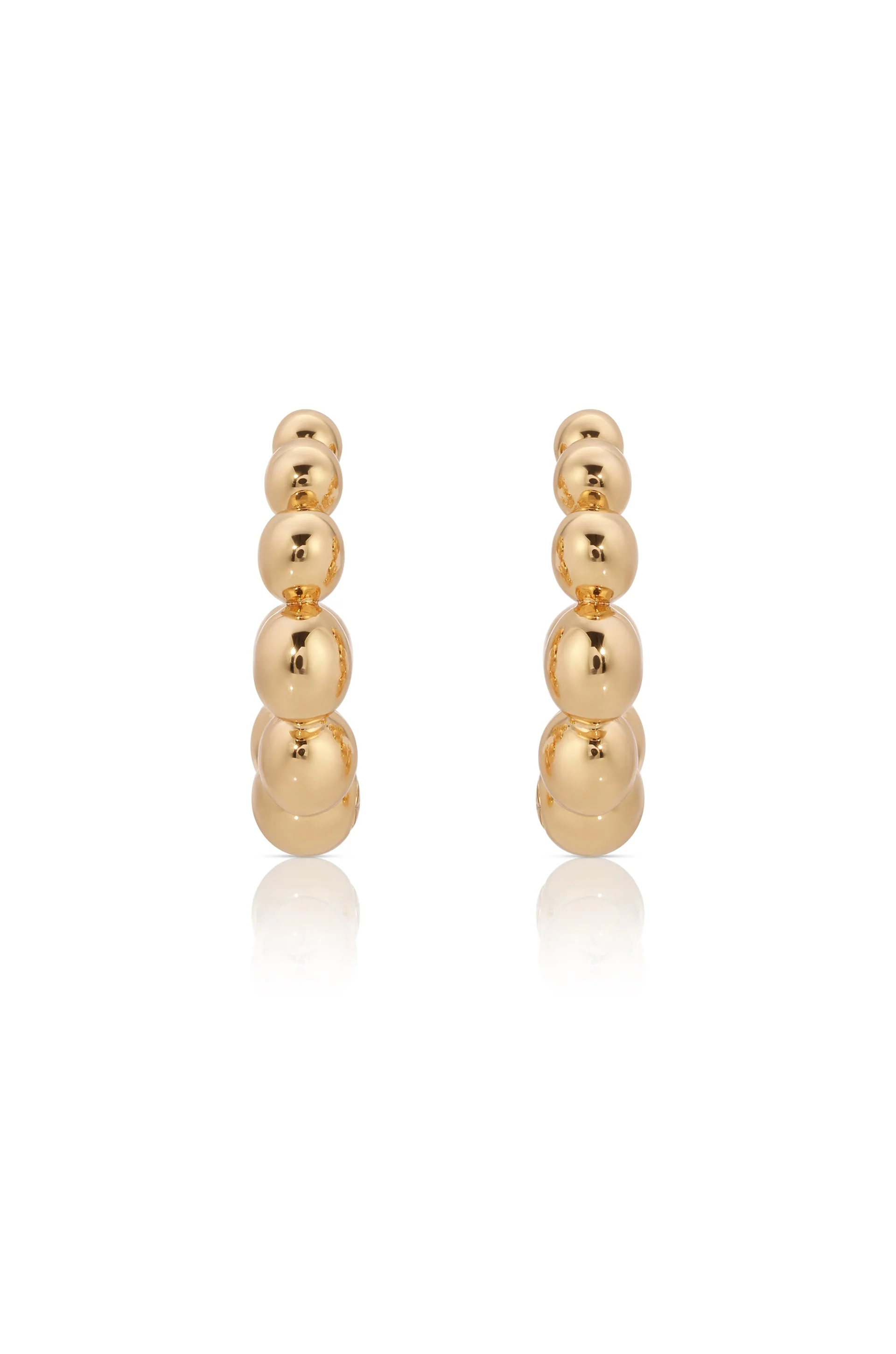 Bubble Huggie Hoop Earrings - Image 3