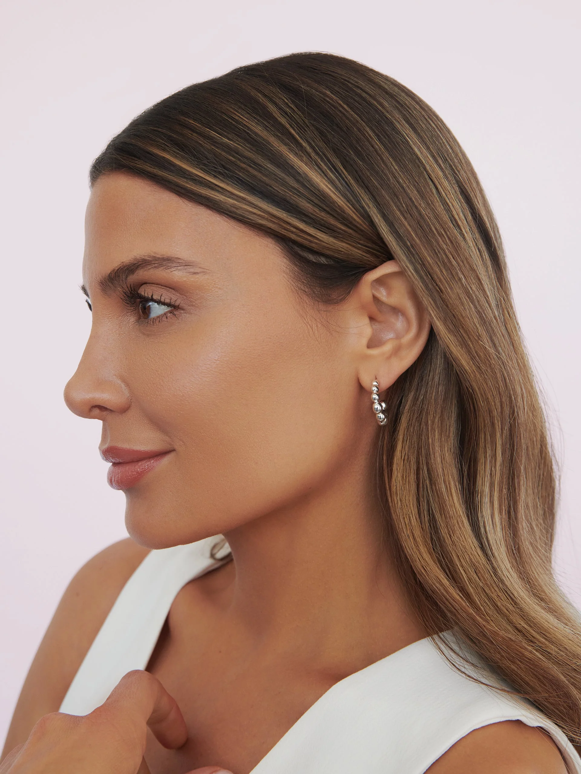 Bubble Huggie Hoop Earrings - Image 6