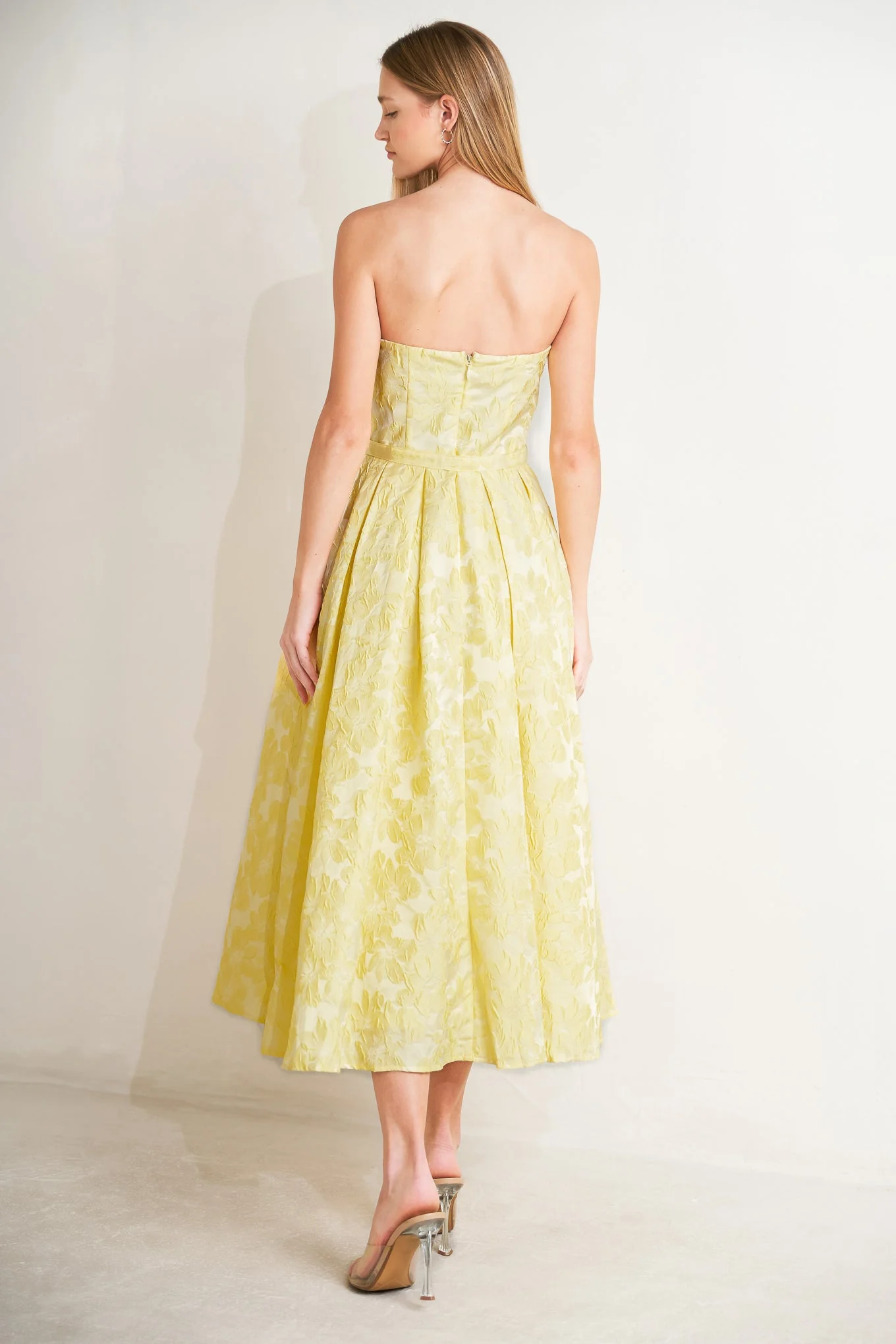 BUTTERCUP BLOOM LEMON YELLOW MIDI DRESS - Image 2