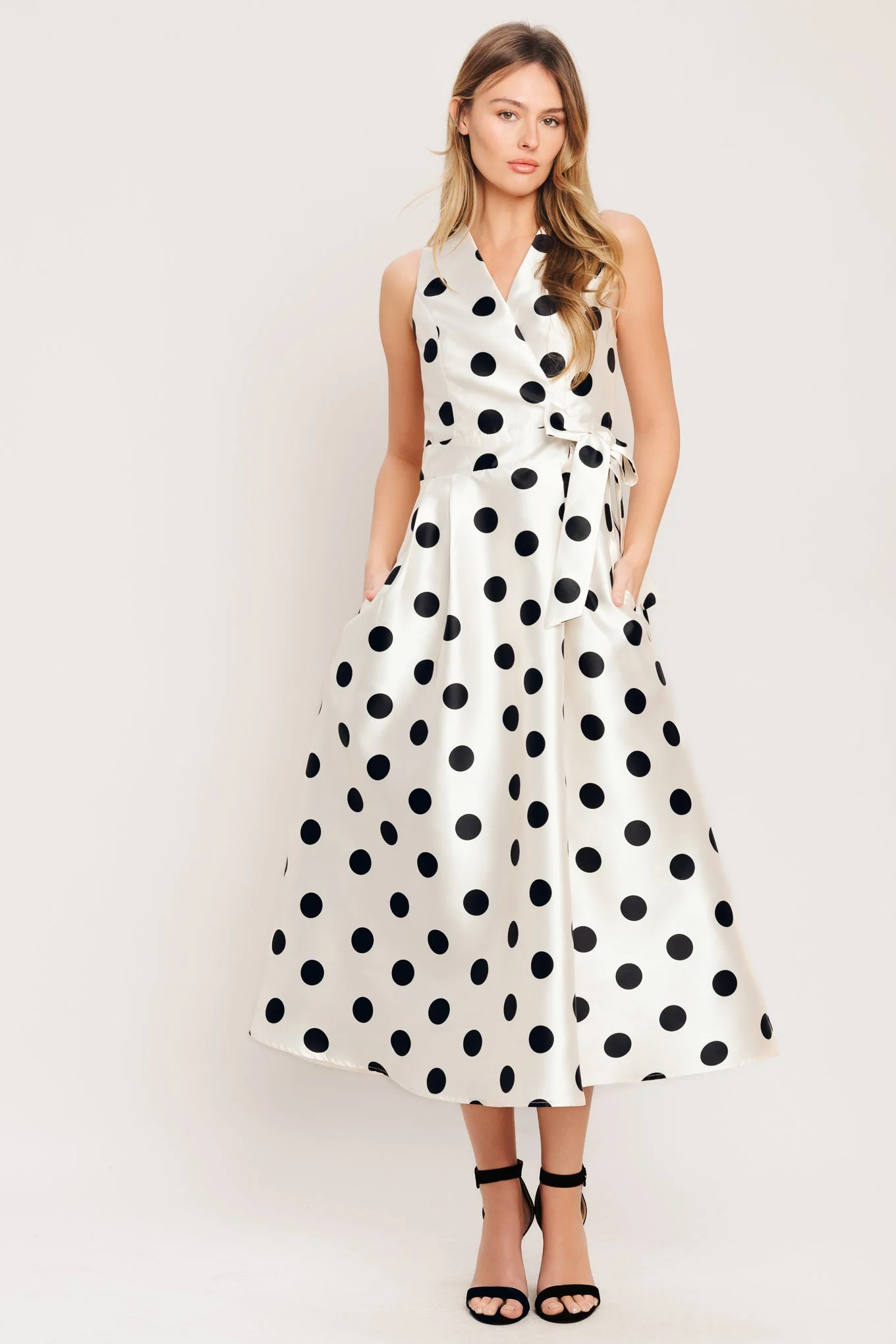 CAFÉ NOIR POLKA DOT MIDI DRESS - FINAL SALE - Image 5