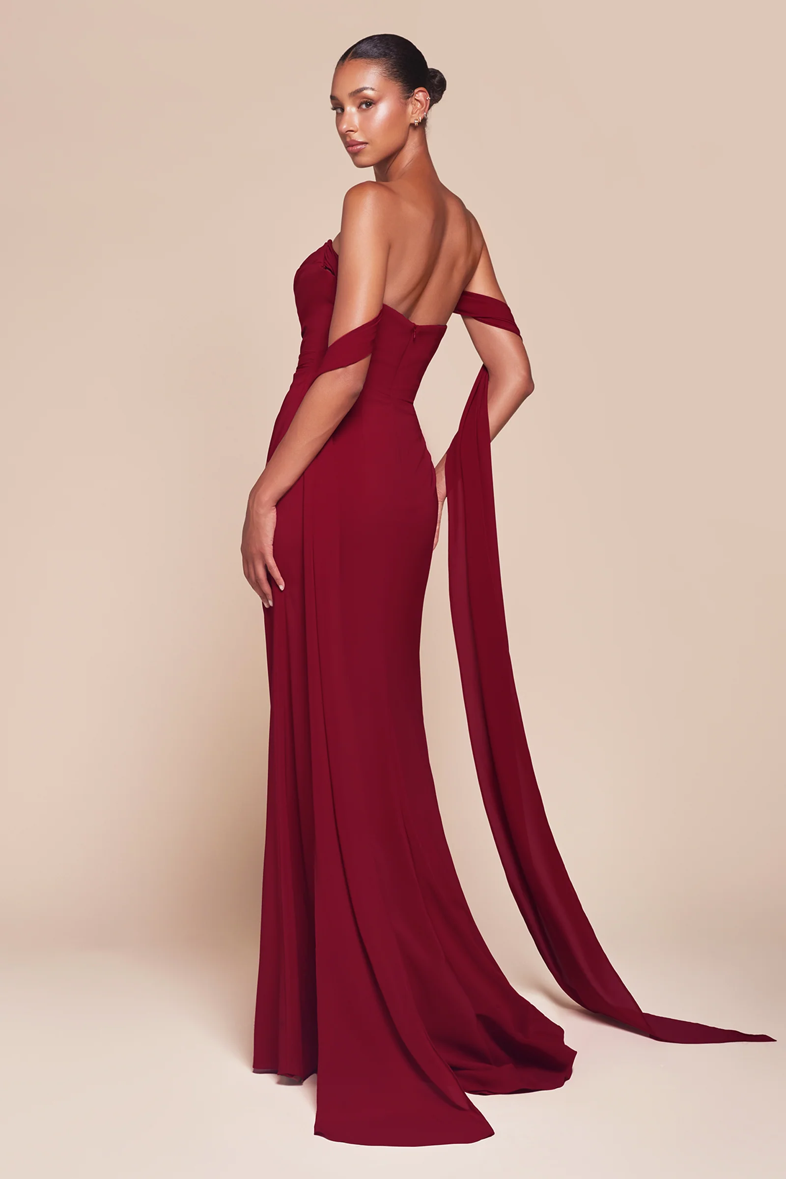 Caitlin Gown - Convertible Tie Chiffon Dress - Image 11