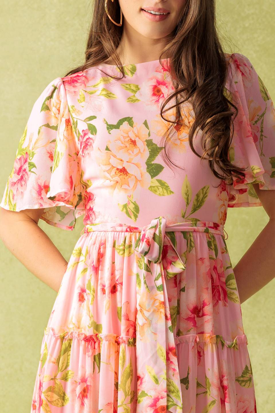 CARRIAGE RIDE ROMANCE - PINK FLORAL MAXI DRESS - Image 9