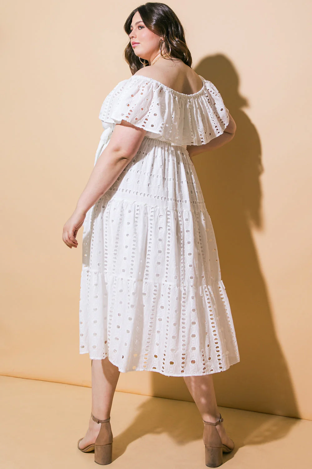 CATCHING MY BREATH EYELET MIDI DRESS - Image 13